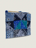 Zipped Quilted Pouch - PATCHWORK - Navy / Colorblock