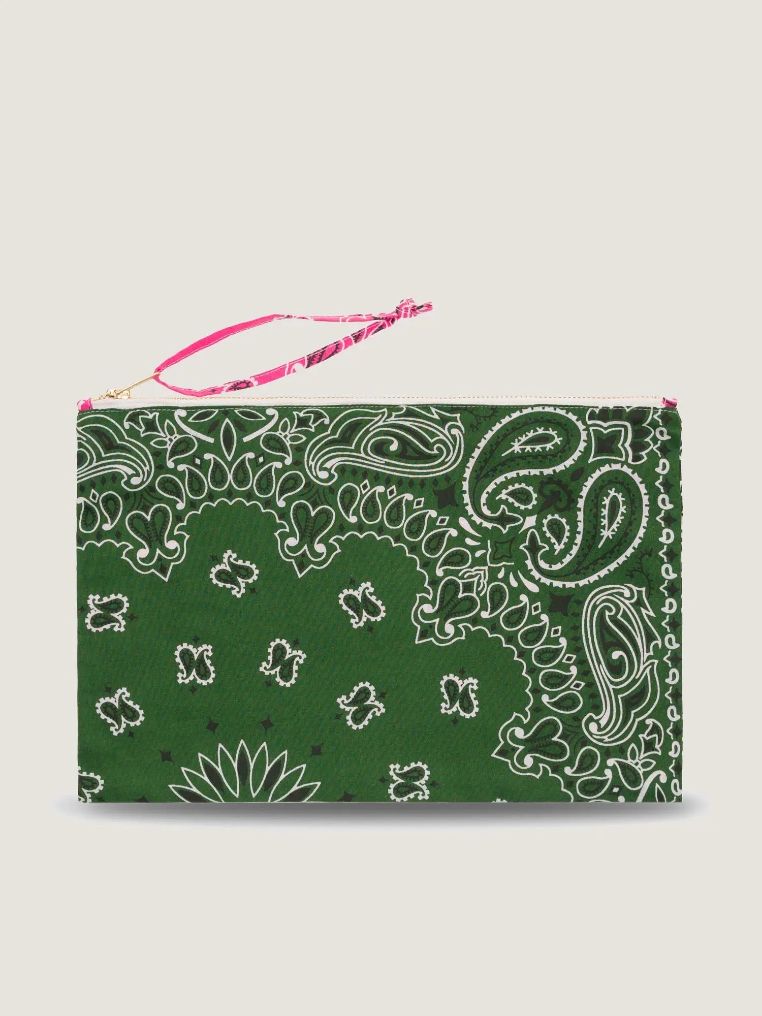 Pochette Zippée - PALMIER - Vert Weekend / Fuchsia