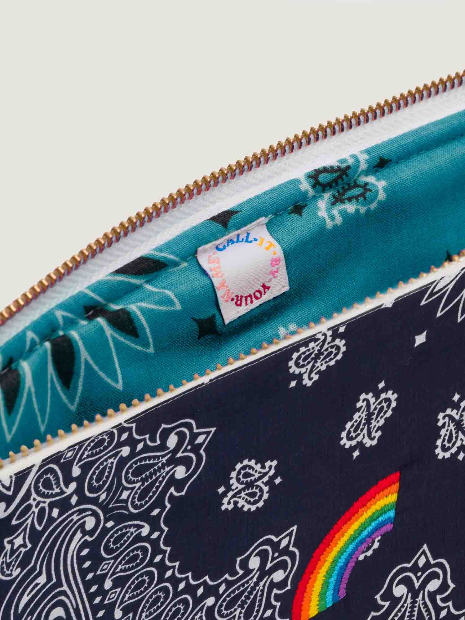 Pochette Zippée - RAINBOW - Navy / Pétrole