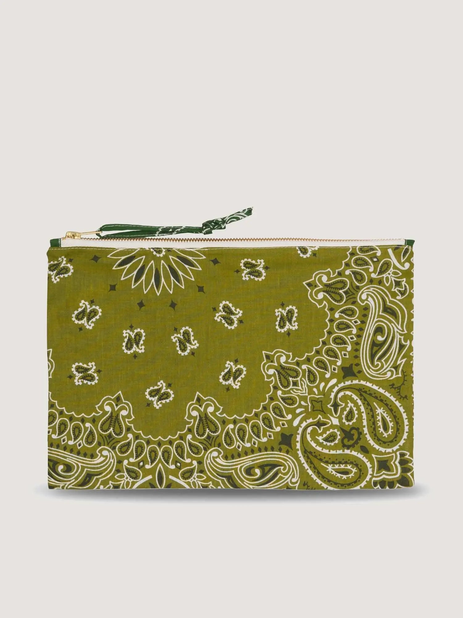 Pochette Zippée - TRÈFLE - Bronze / Vert Week-end