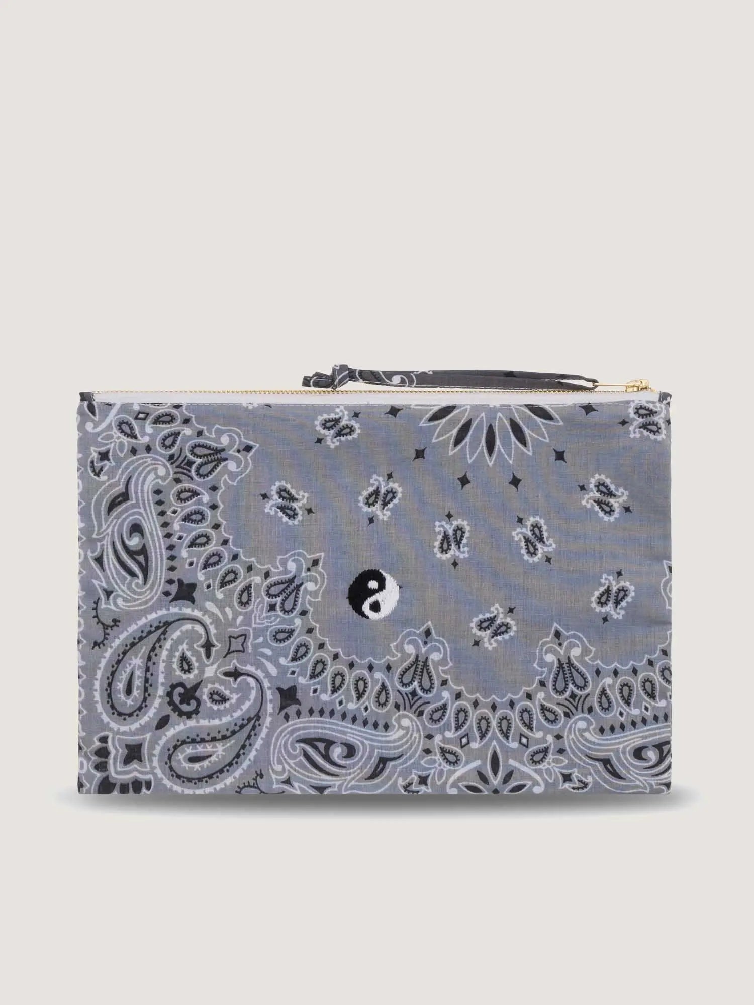 Pochette Zippée - YIN & YANG - Pale Grey / Dark Grey