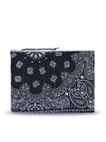 Quilted Zipped Pouch - PATCHWORK - Dark Grey / Colorblock