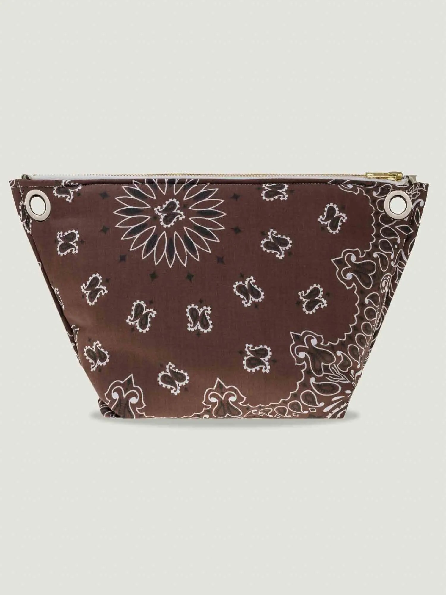 Pochette Œillets - Marron / Beige