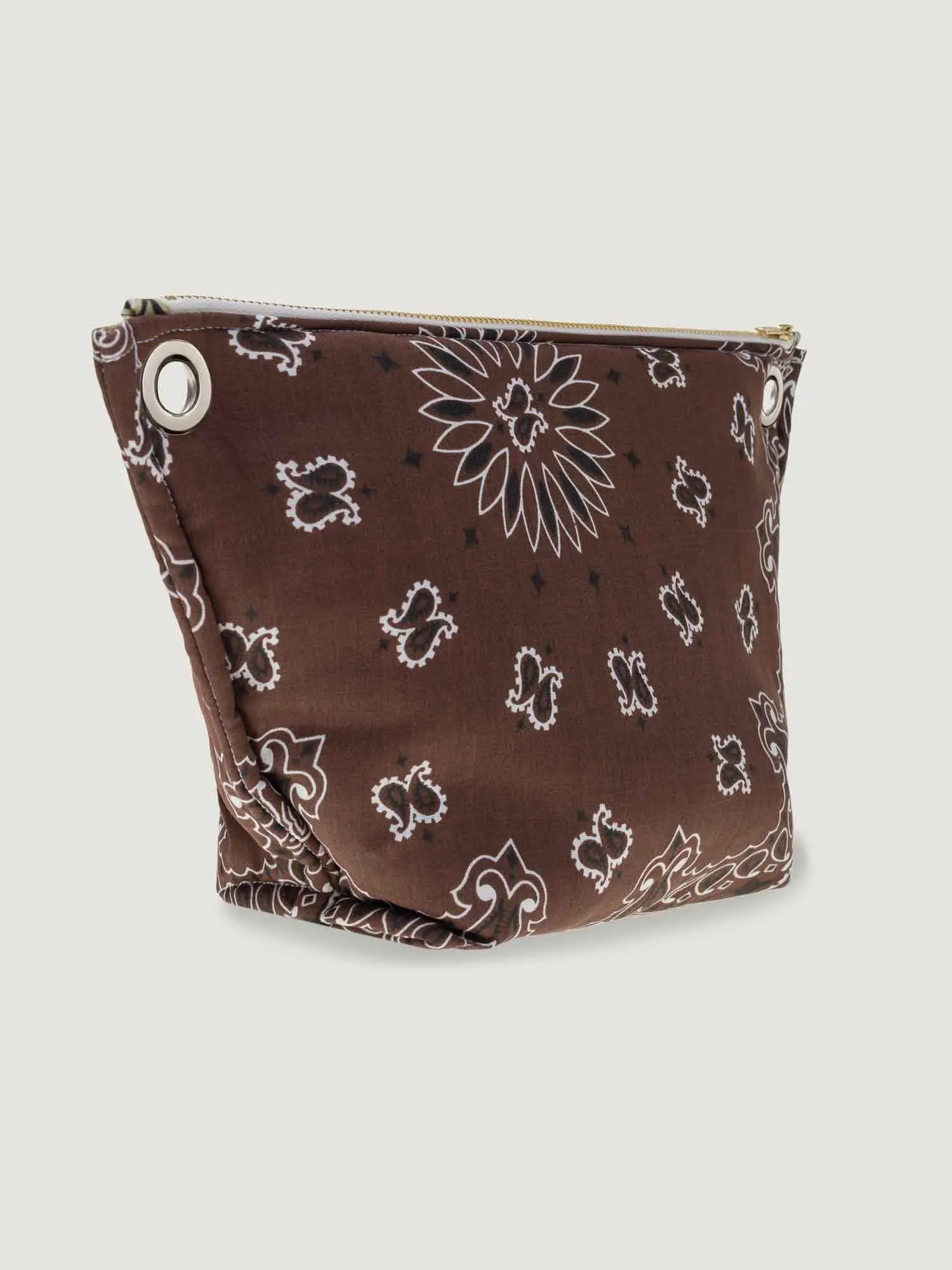 Pochette Œillets - Marron / Beige