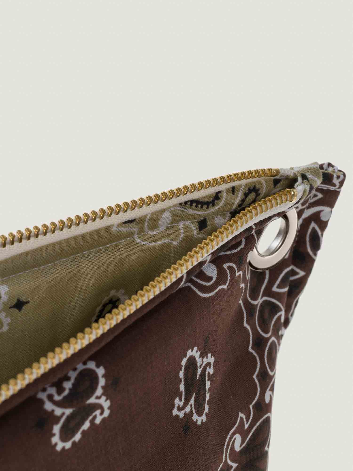 Pochette Œillets - Marron / Beige