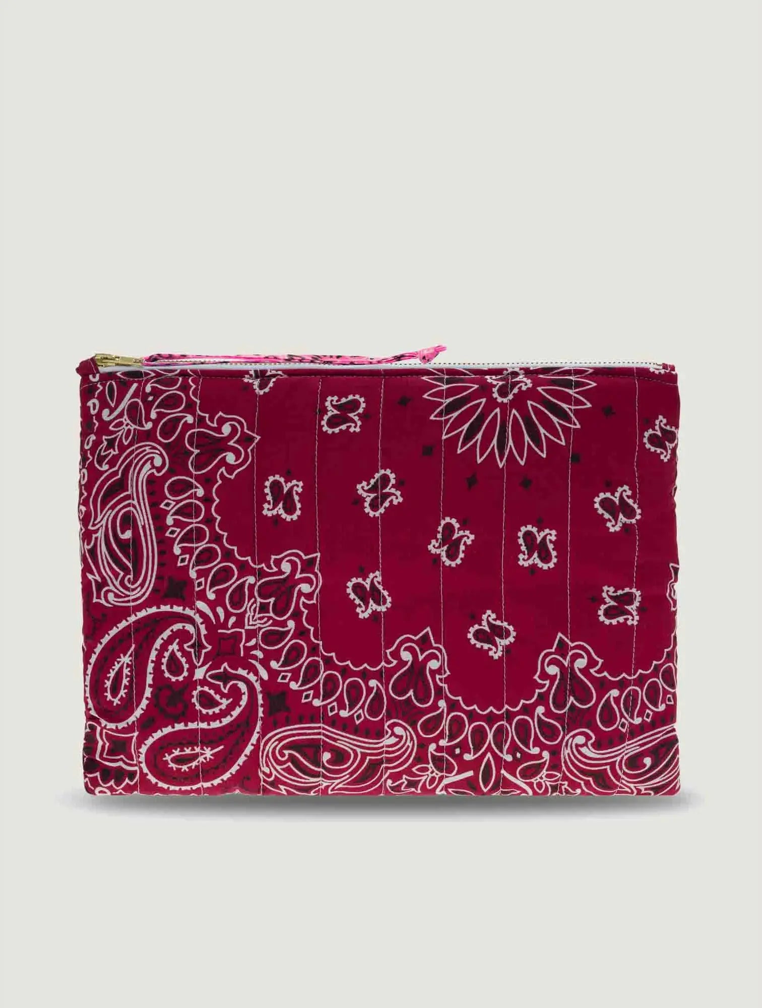 Patchwork Pouch - HEART - Burgundy / Fuchsia