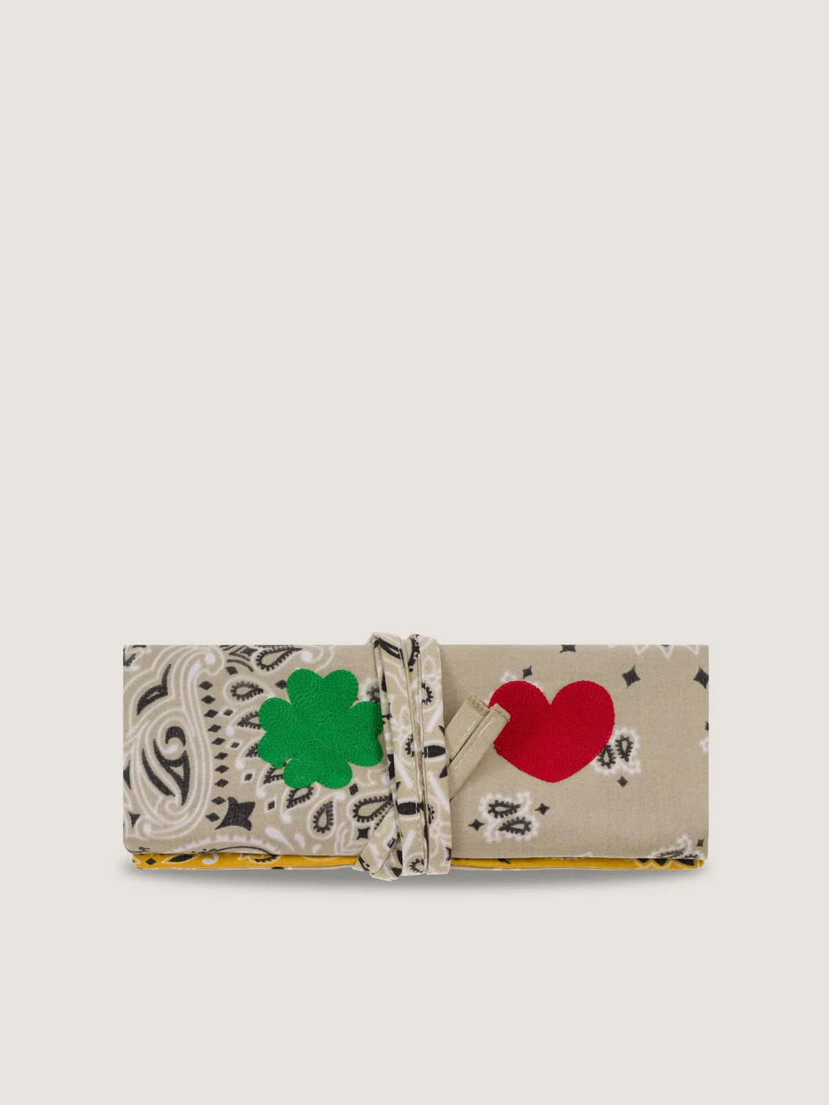 JEWELRY POUCH - BEIGE/MUSTARD