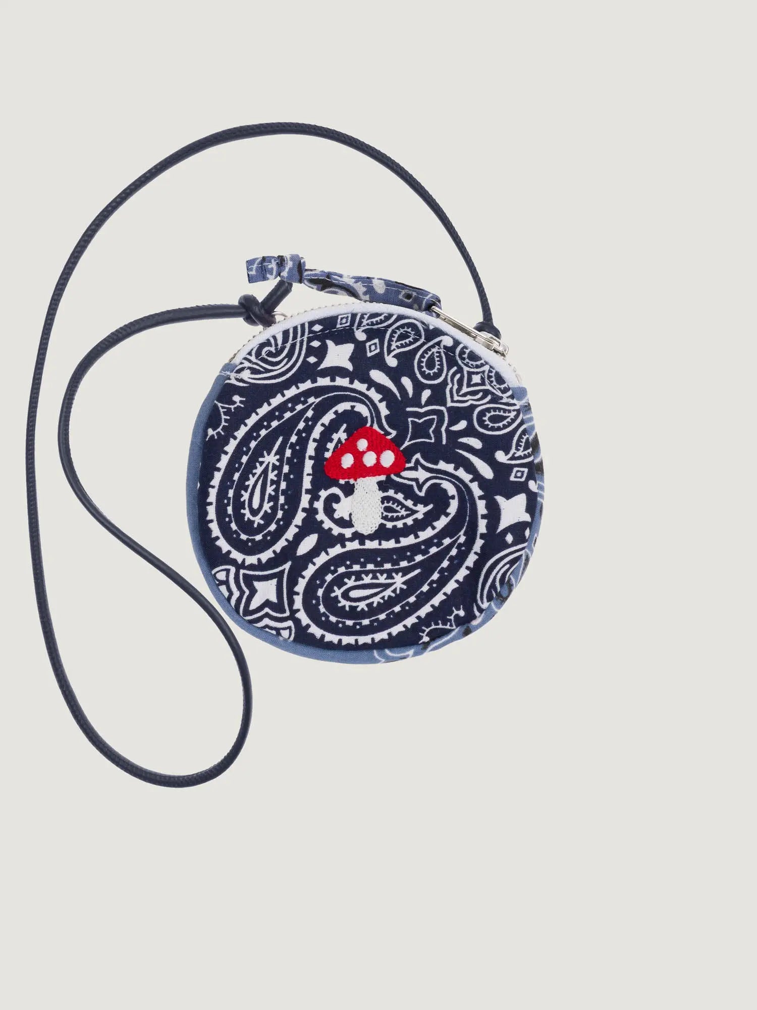 Bourse Brodée  - CHAMPIGNON - Navy / Chambray