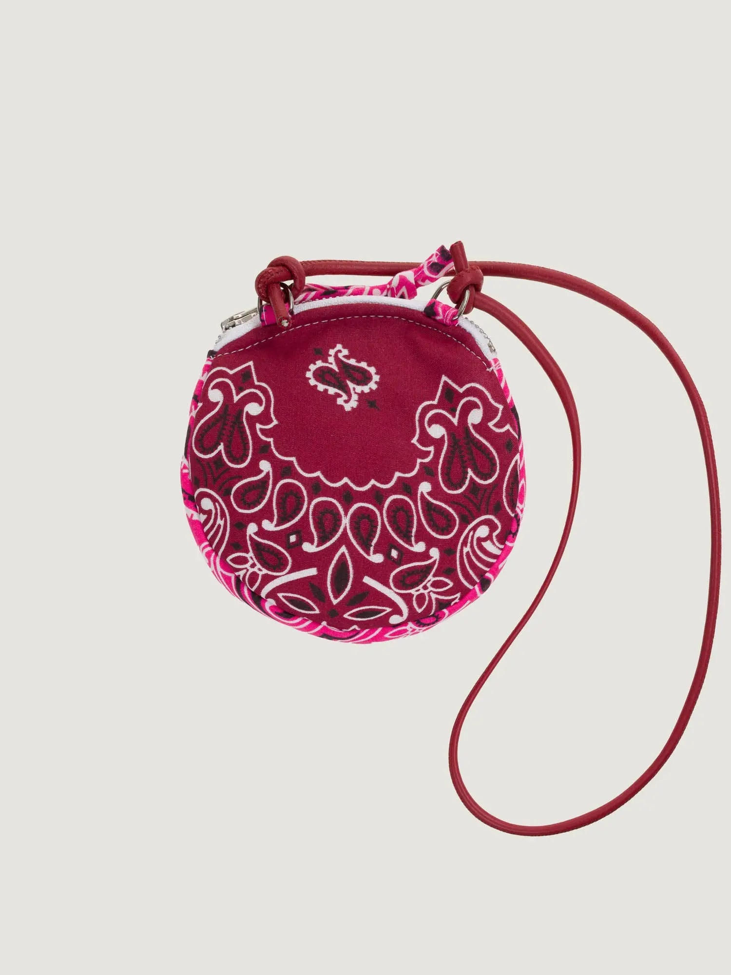 Bourse Brodée  - COEUR - Bordeaux / Fuschia