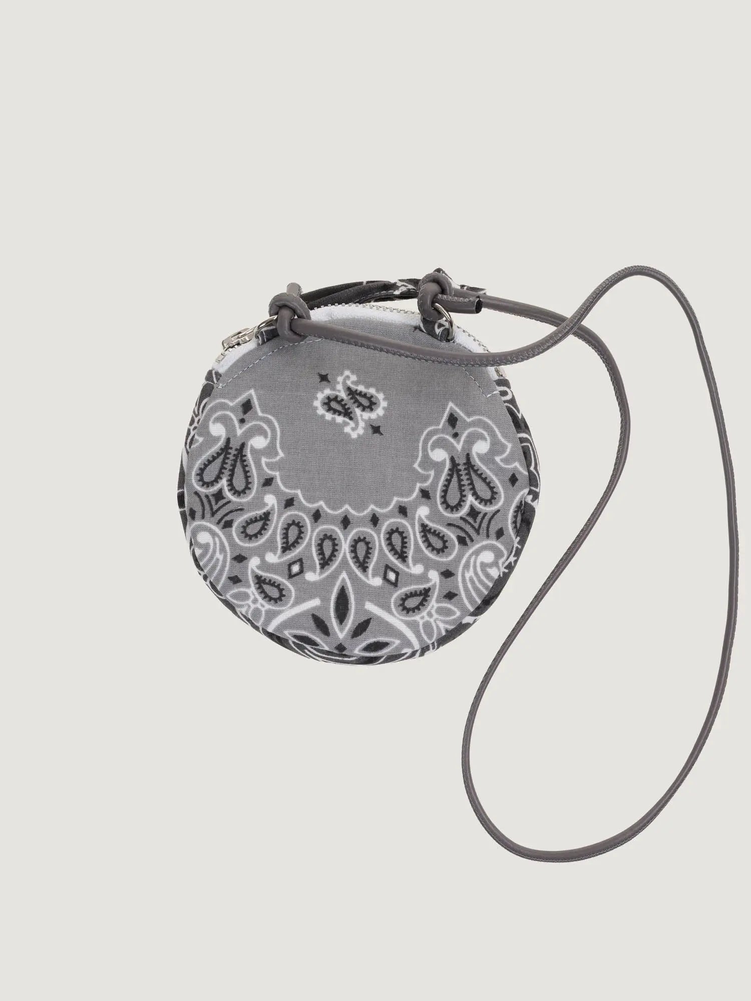Embroidered Purse - YIN & YANG - Pale Grey / Dark Grey
