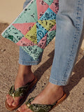 Zipped Quilted Pouch - PATCHWORK - Mint / Colorblock