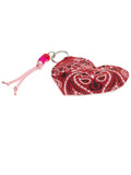 Key Ring - HEART - Vintage Red / Pale Pink