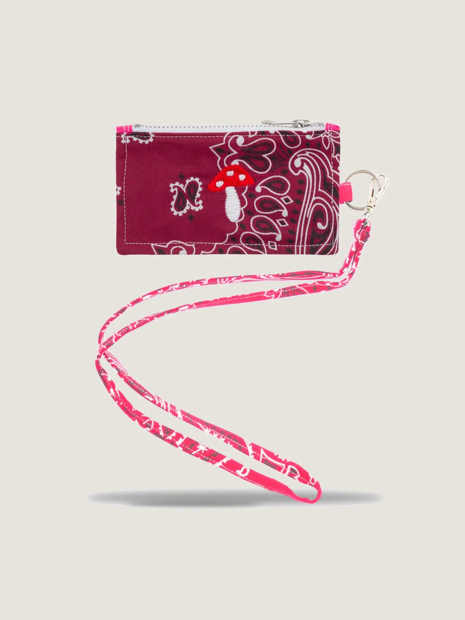 Card Holder - MUSHROOM - Burgundy / Fuchsia
