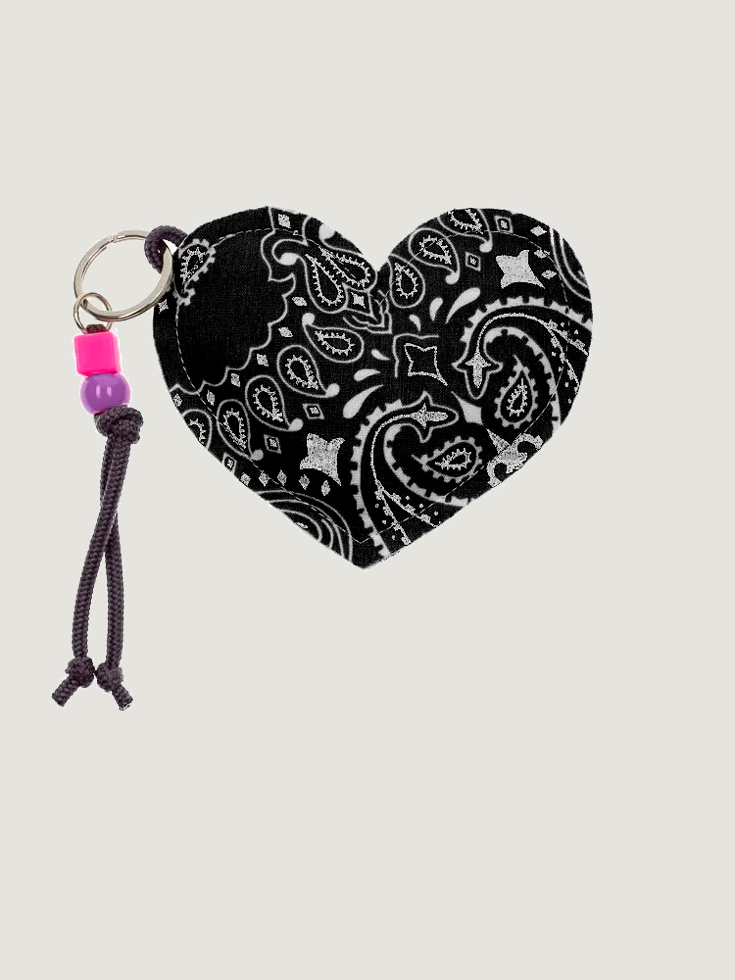 Key Ring - HEART - All Black