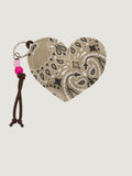 Key Ring - HEART - Beige / Brown