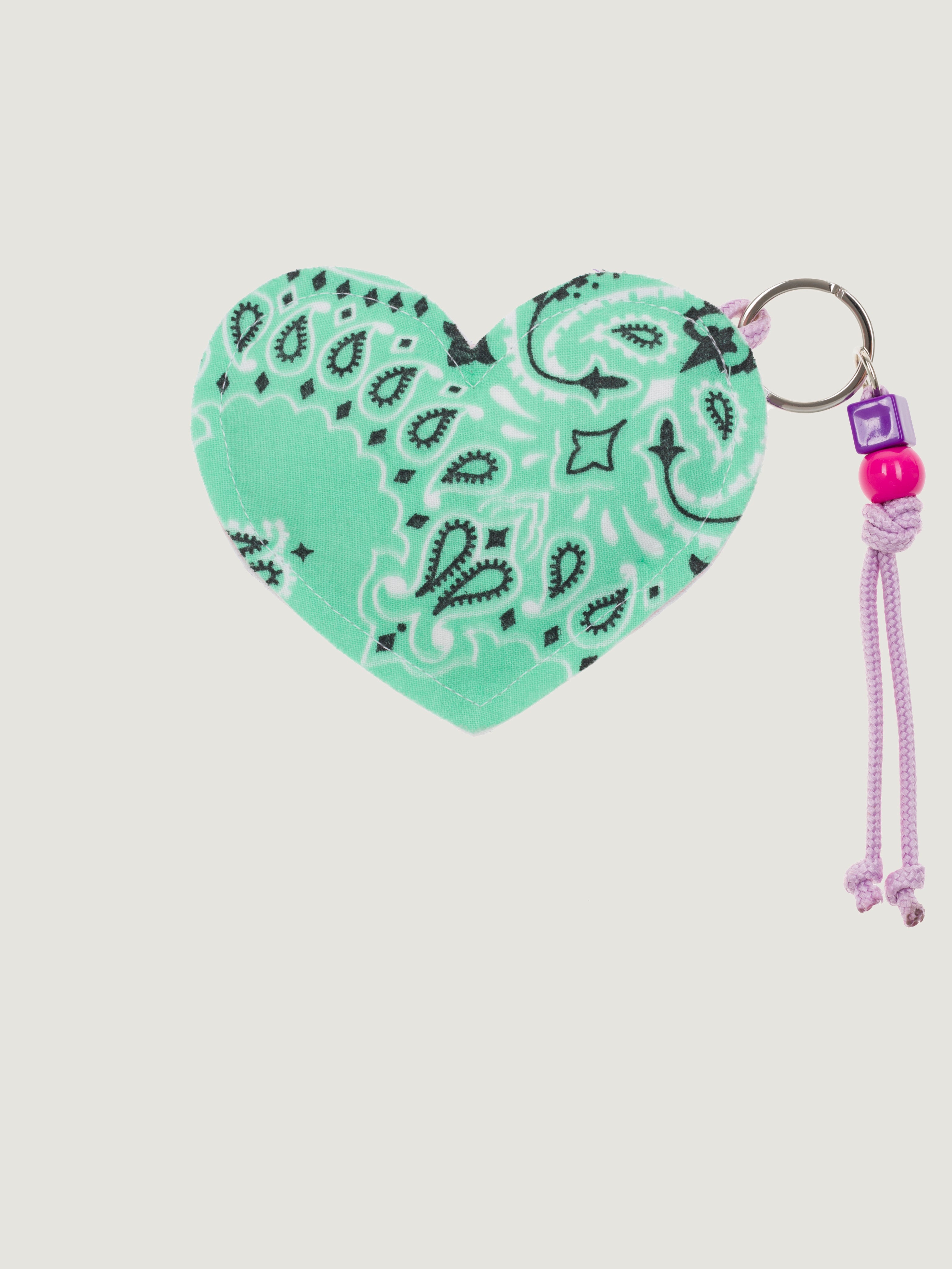 Key Ring - HEART - Lilac / Mint