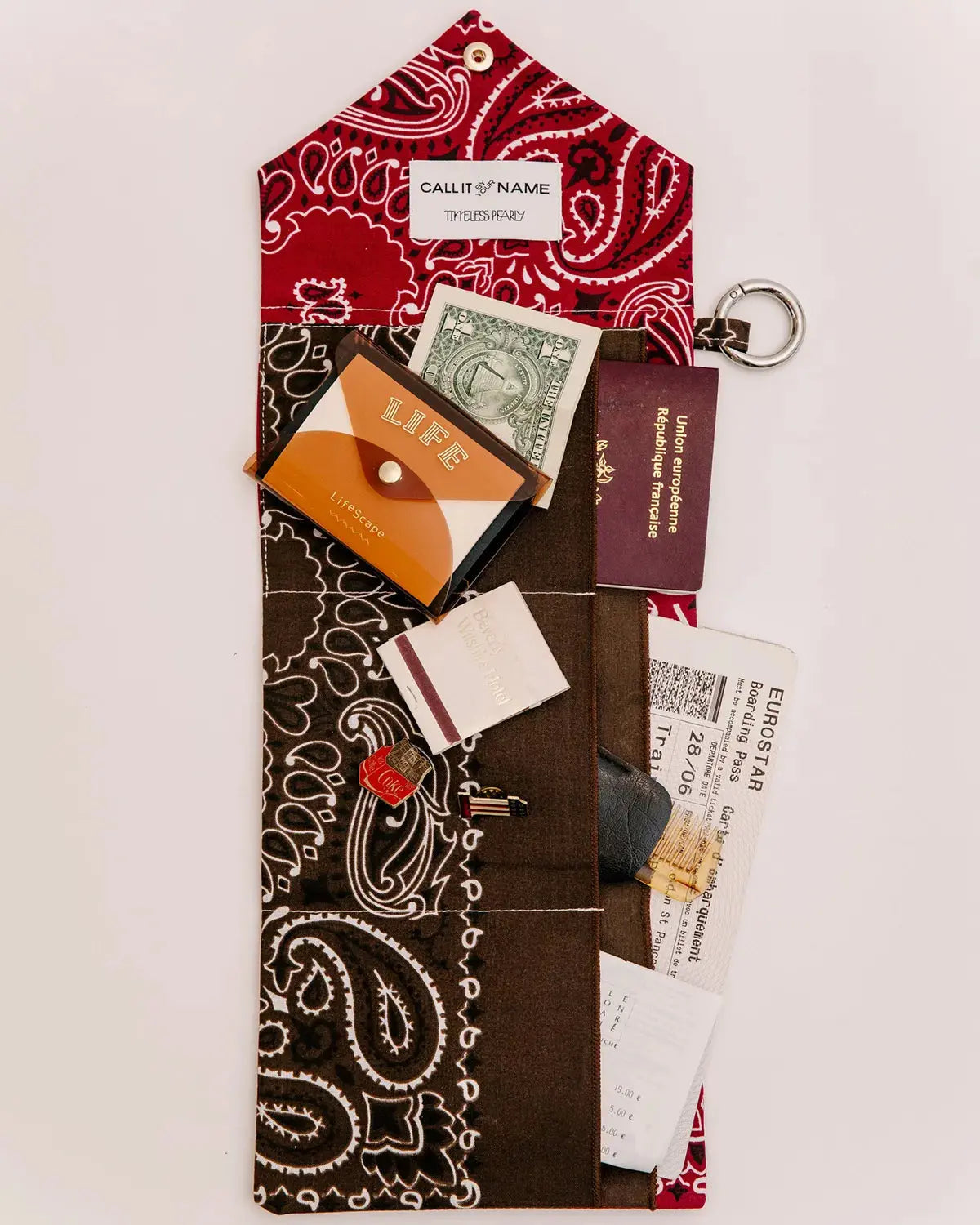 PASSPORT HOLDER - BURGUNDY / BROWN