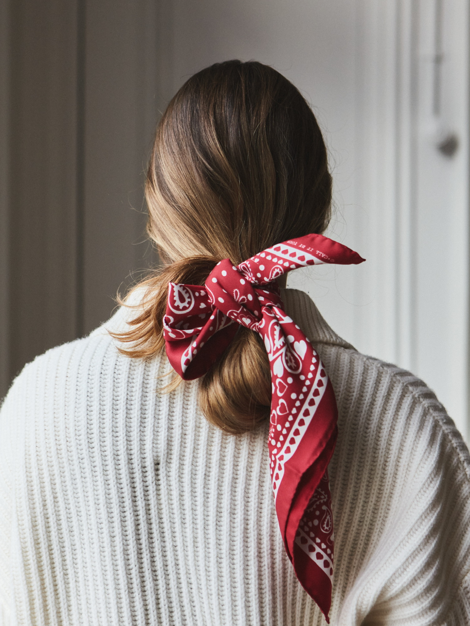 Silk bandana - RED MI COLAZON - Small Size