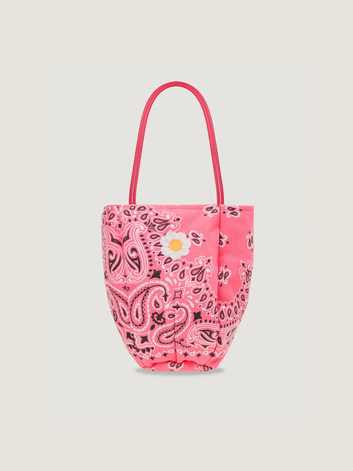 Embroidered Petal Bag - Flower - Strawberry Pink / Pale Pink