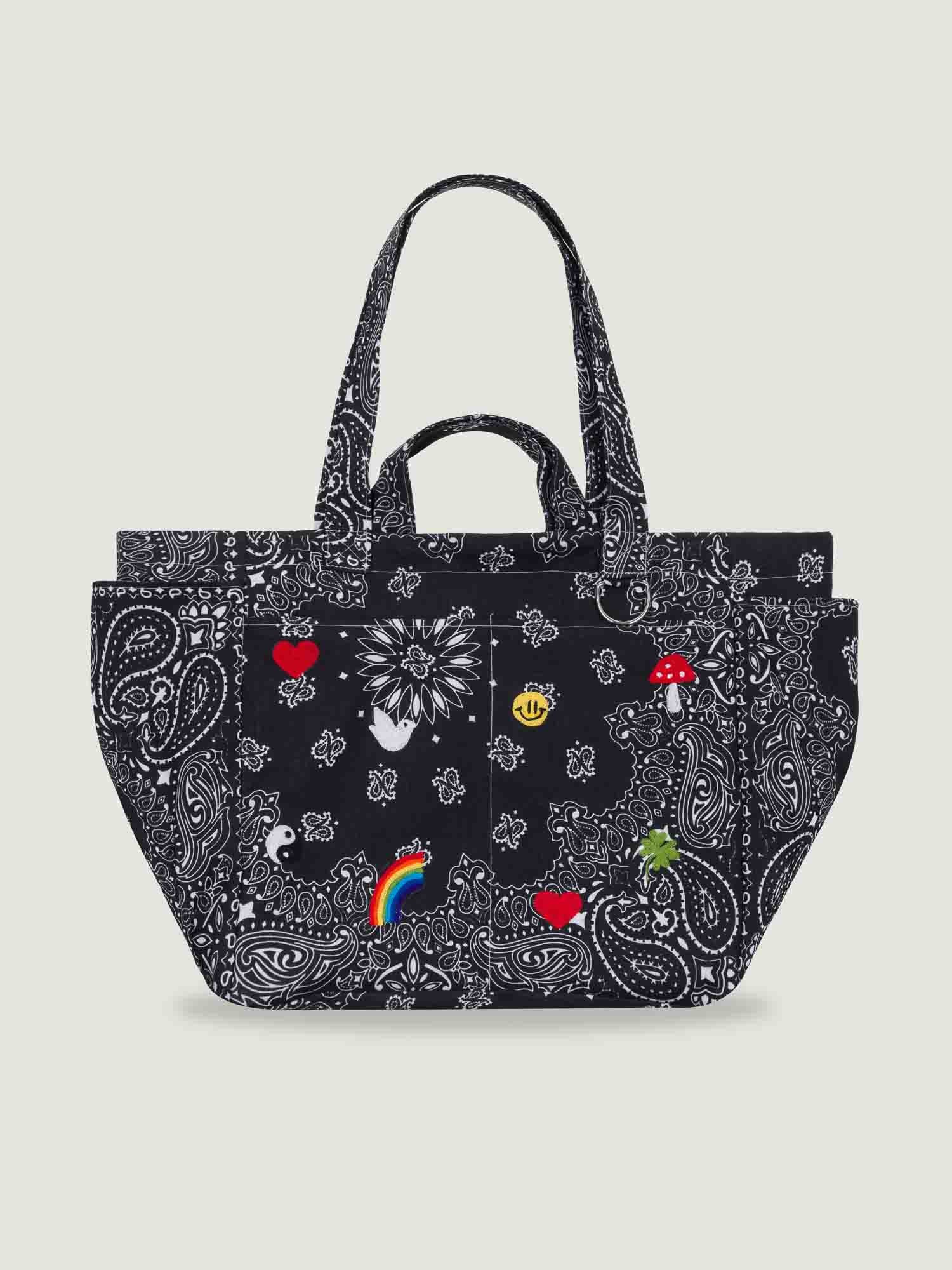 Picnic Bag - MULTI-EMOJIS - All Black