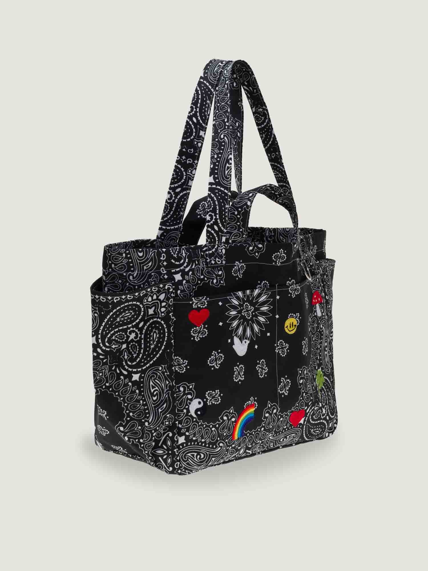Picnic Bag - MULTI-EMOJIS - All Black