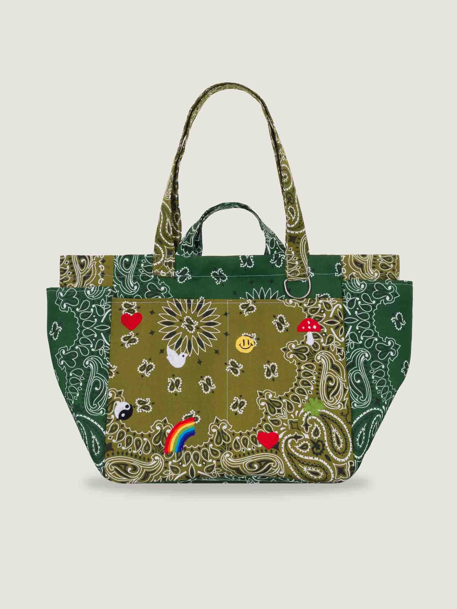 Picnic Bag - MULTI-EMOJIS - Bronze/Weekend Green