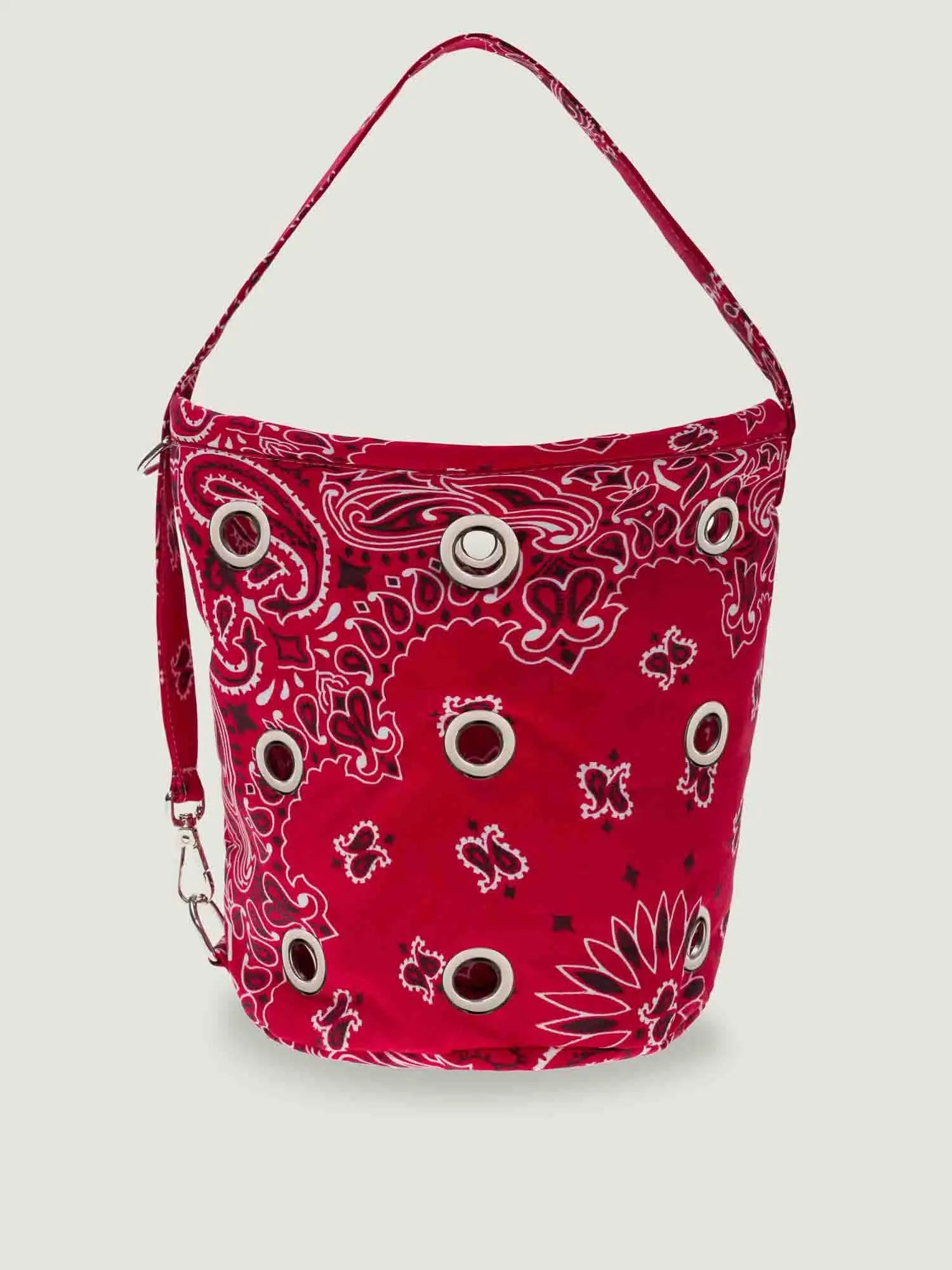 Eyelet Seau Bag - All Red