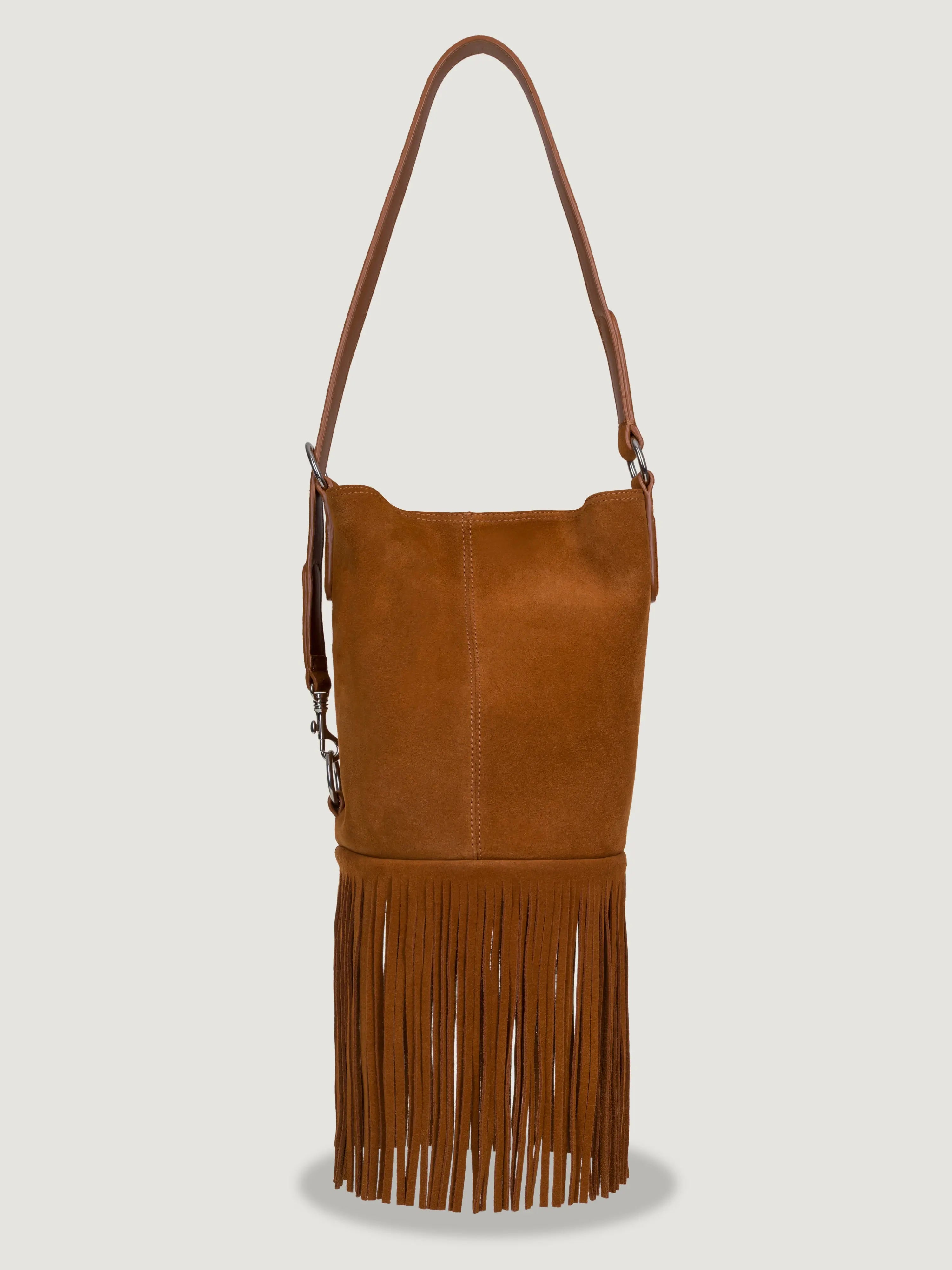 Fringe Seau Bag - Brown