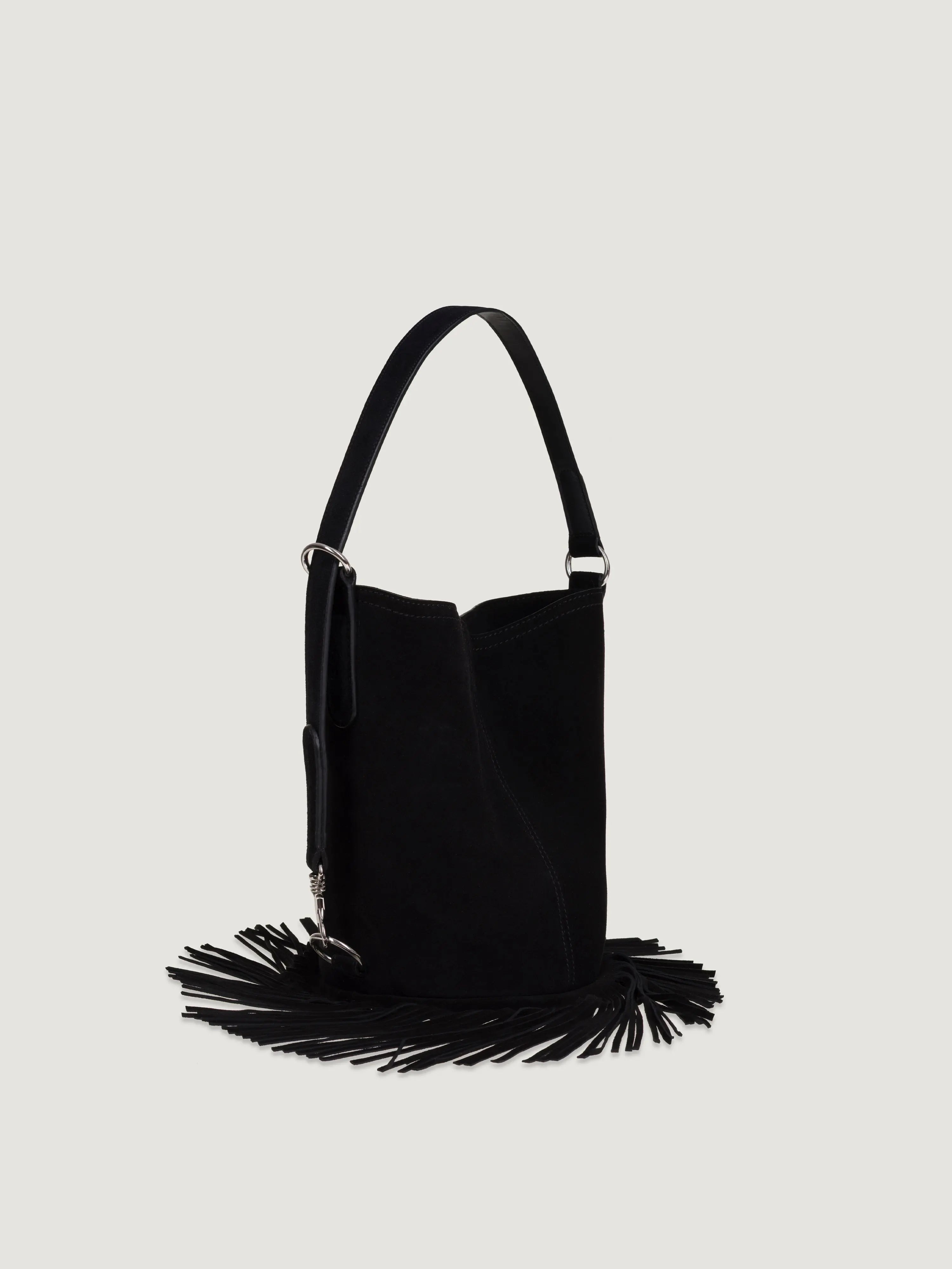 Fringe Seau Bag - Black