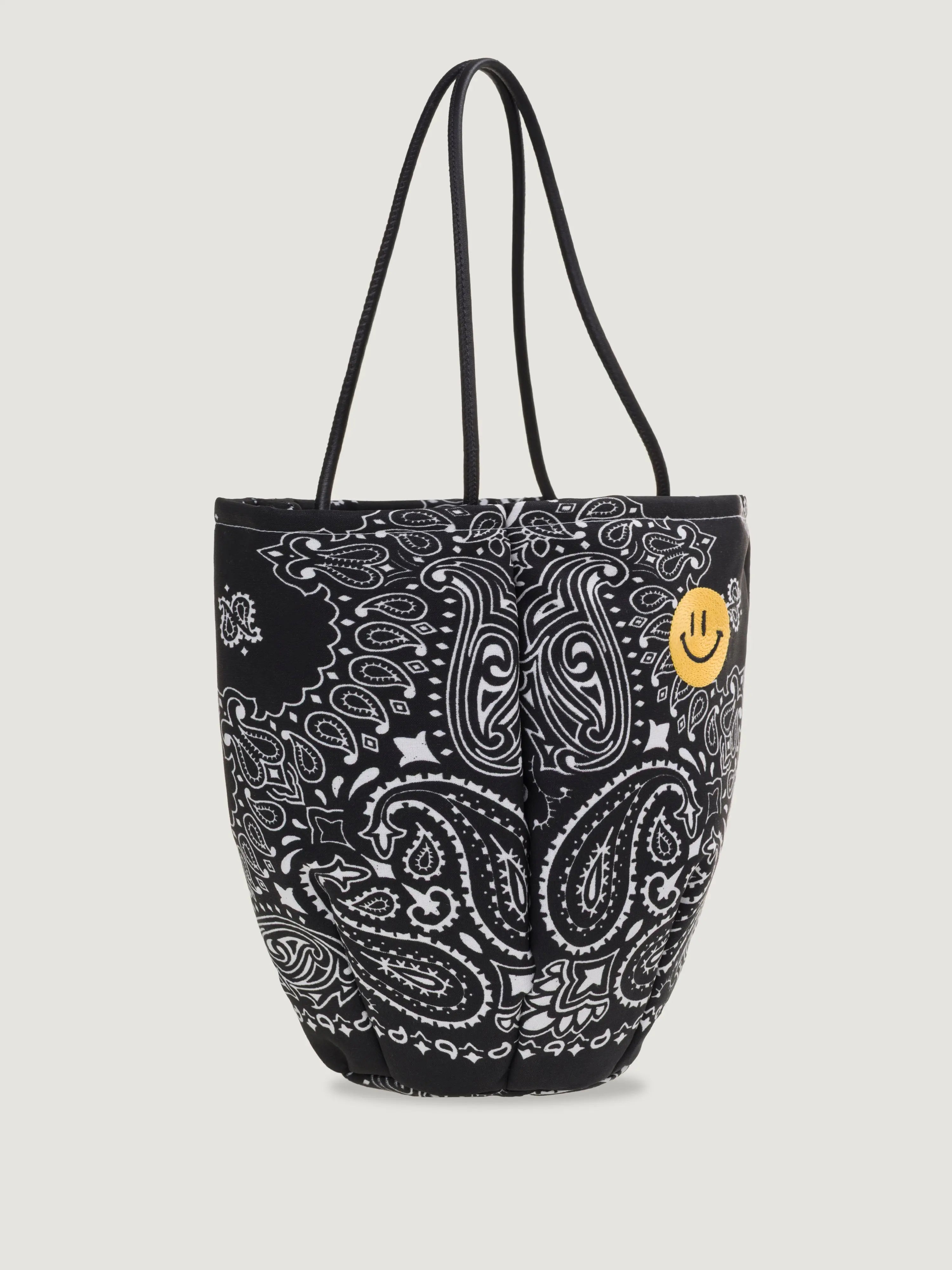 Sac Pétale brodé - HAPPY FACE - All Black