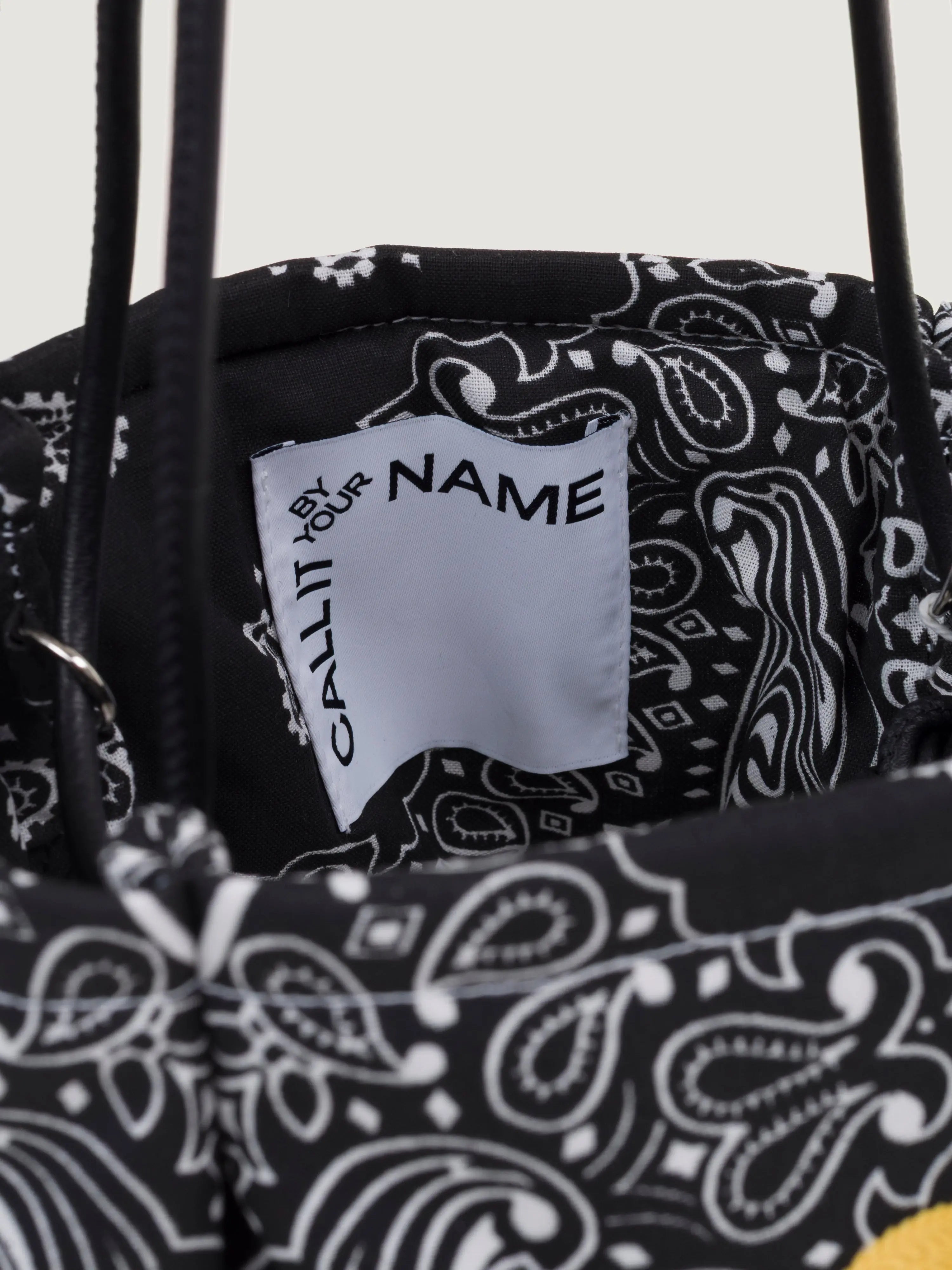 Sac Pétale brodé - HAPPY FACE - All Black