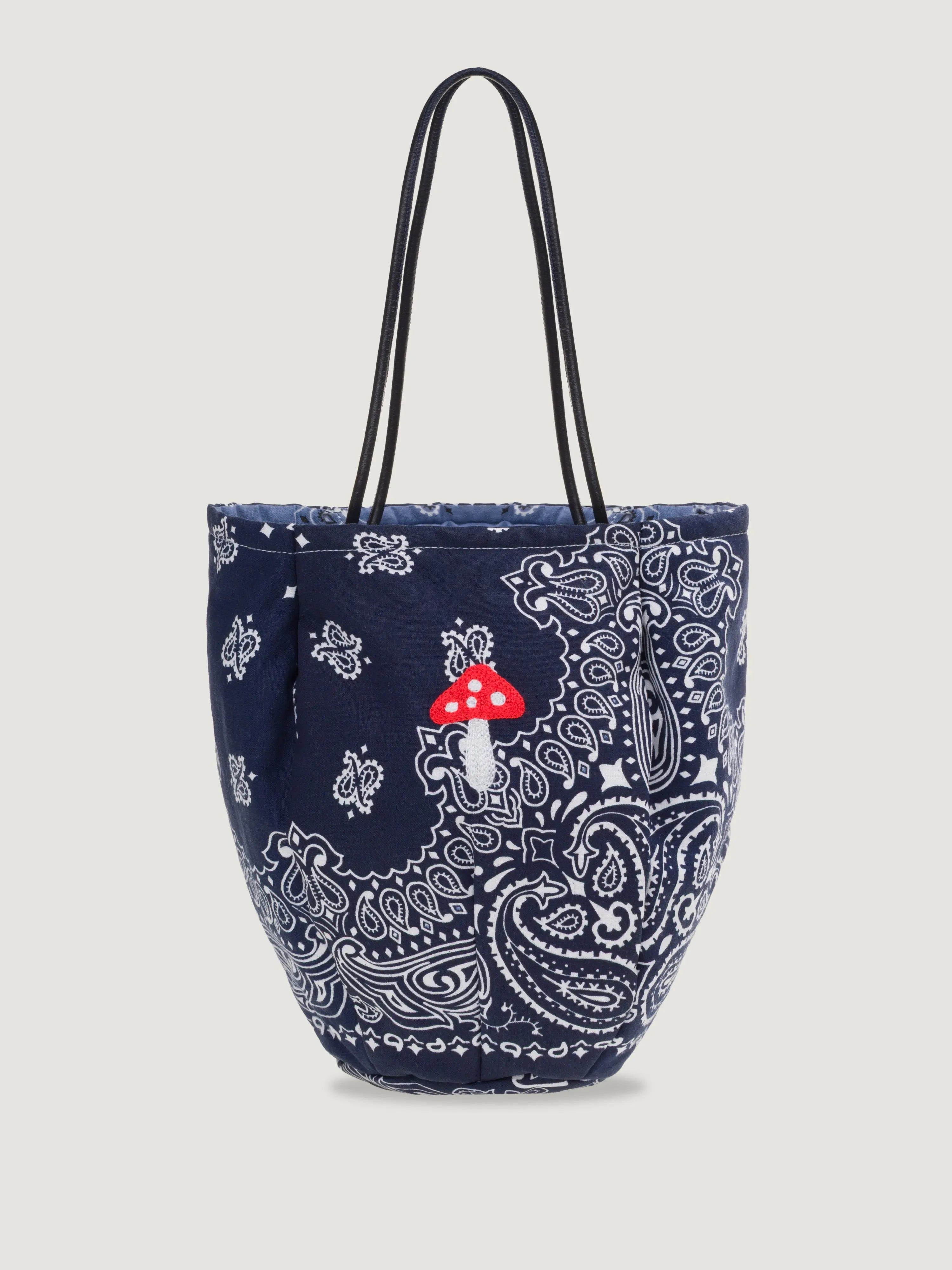 Embroidered Petal - Mushroom - Navy / Chambray