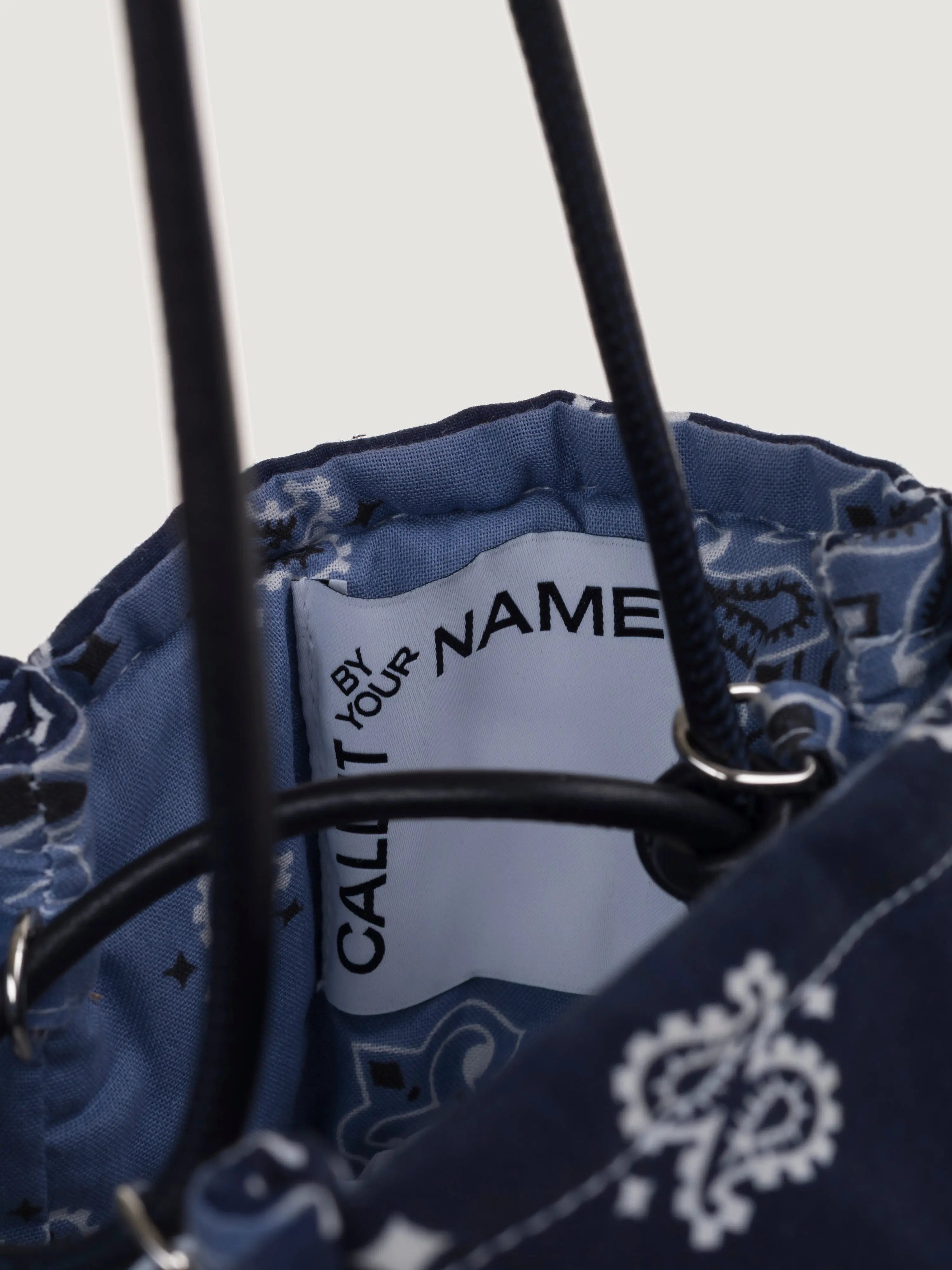 Embroidered Petal Bag - Mushroom - Navy / Chambray