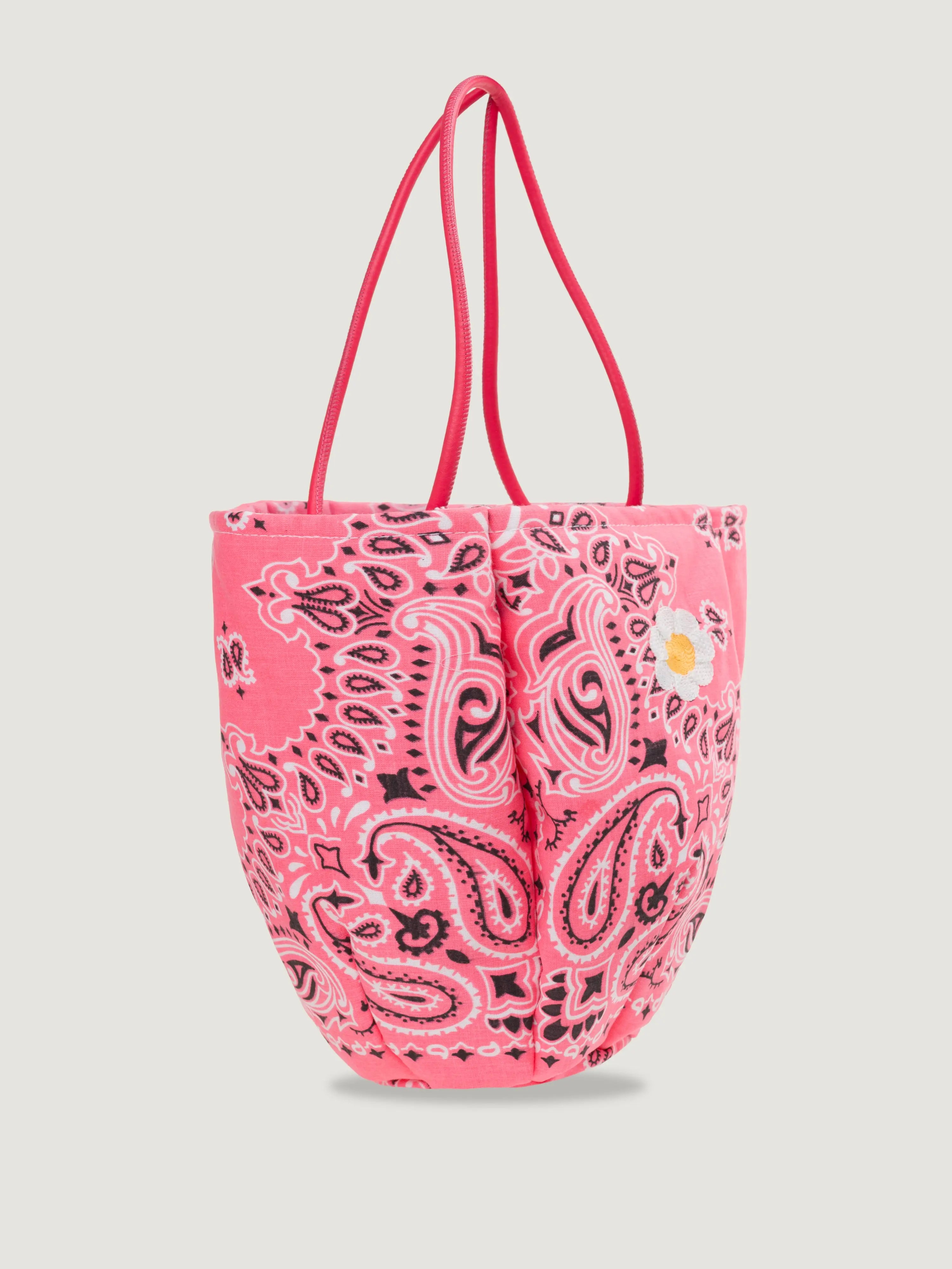 Embroidered Petal Bag - Flower - Strawberry Pink / Pale Pink