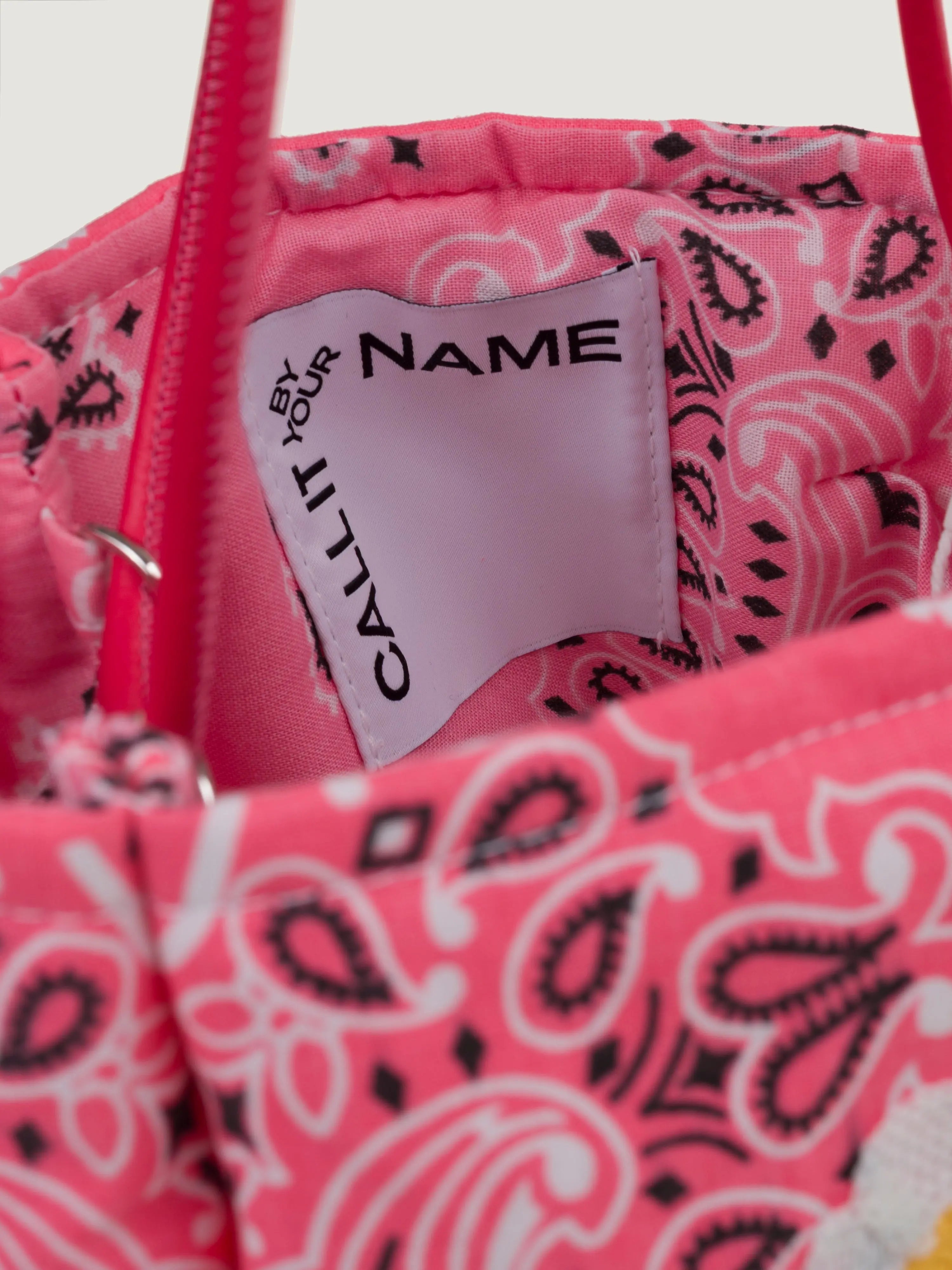 Embroidered Petal Bag - Flower - Strawberry Pink / Pale Pink