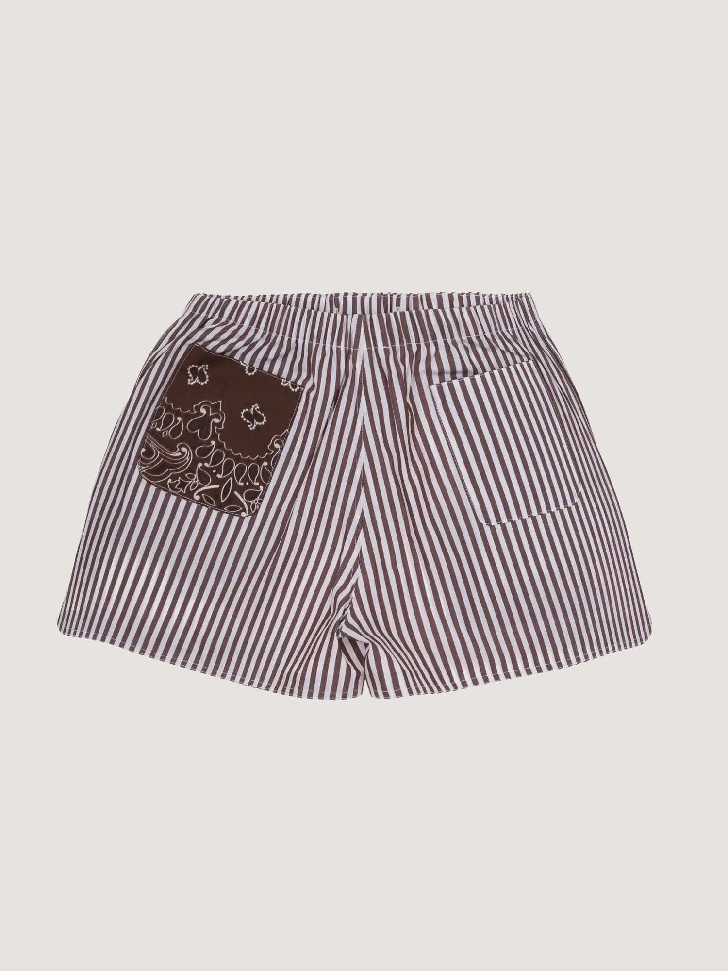 Striped shorts - Brown / Beige