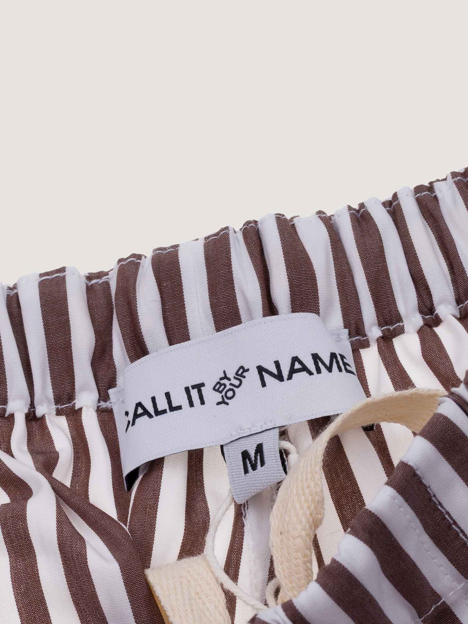 Striped shorts - Brown / Beige