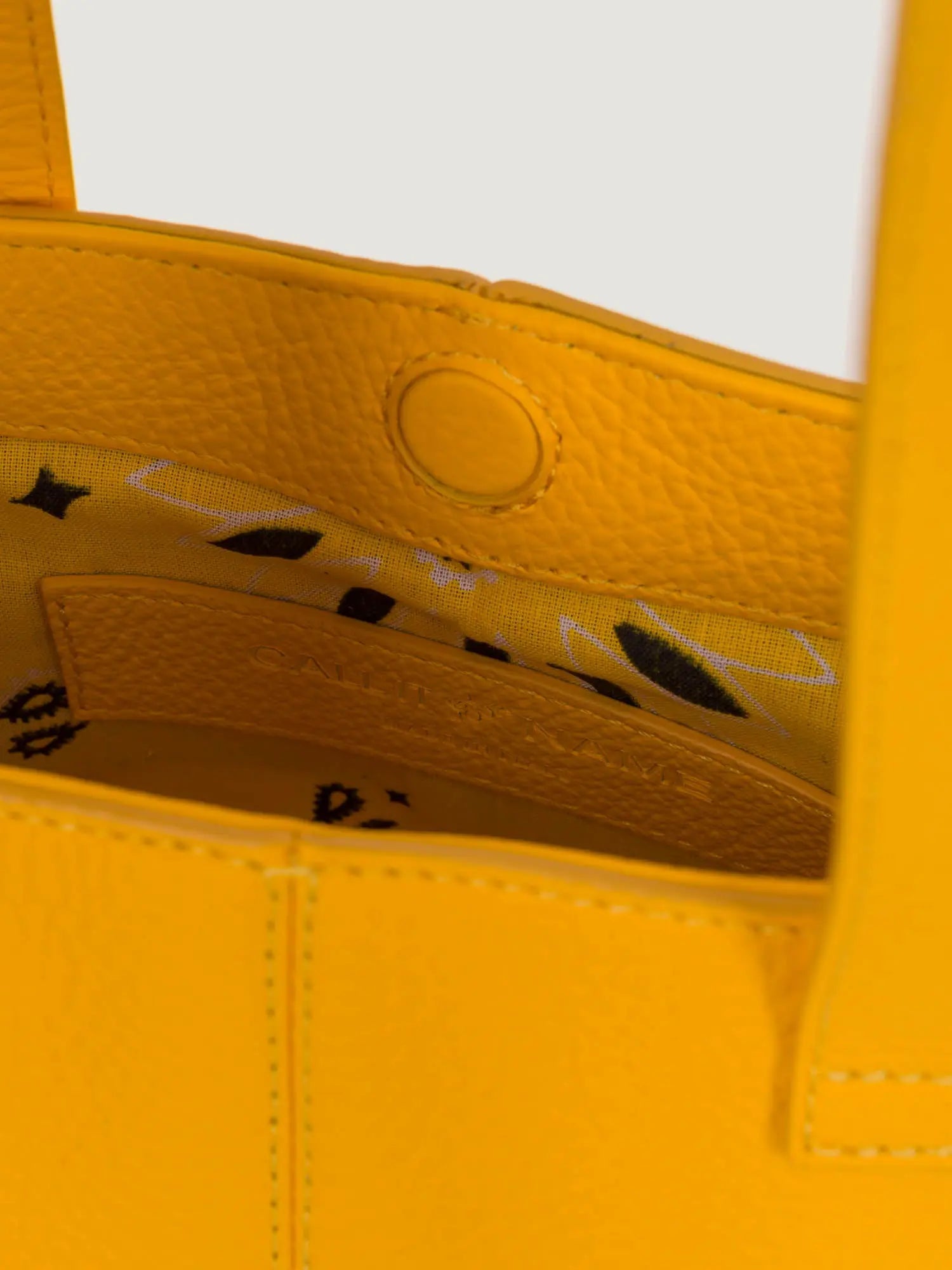 Mini Tote Leather Bag - Gold Yellow