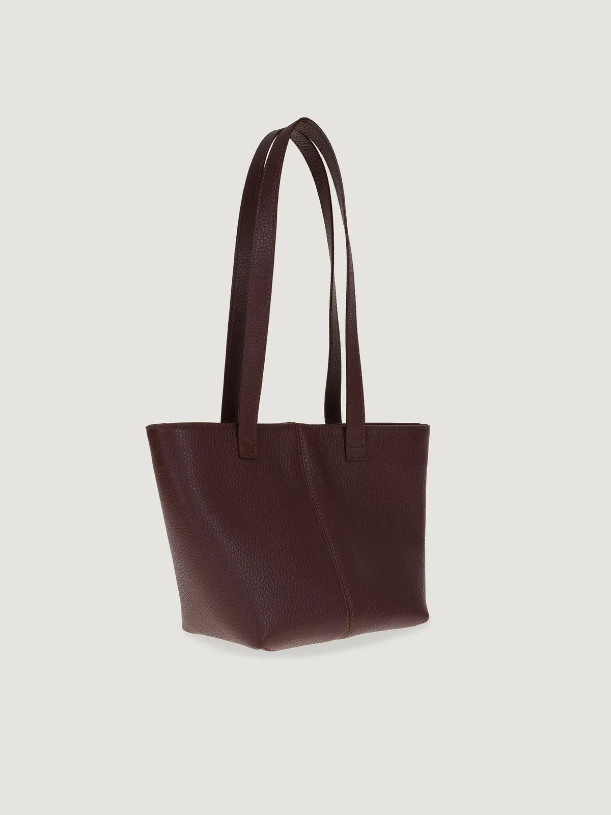 Mini Leather Tote Bag - Brown