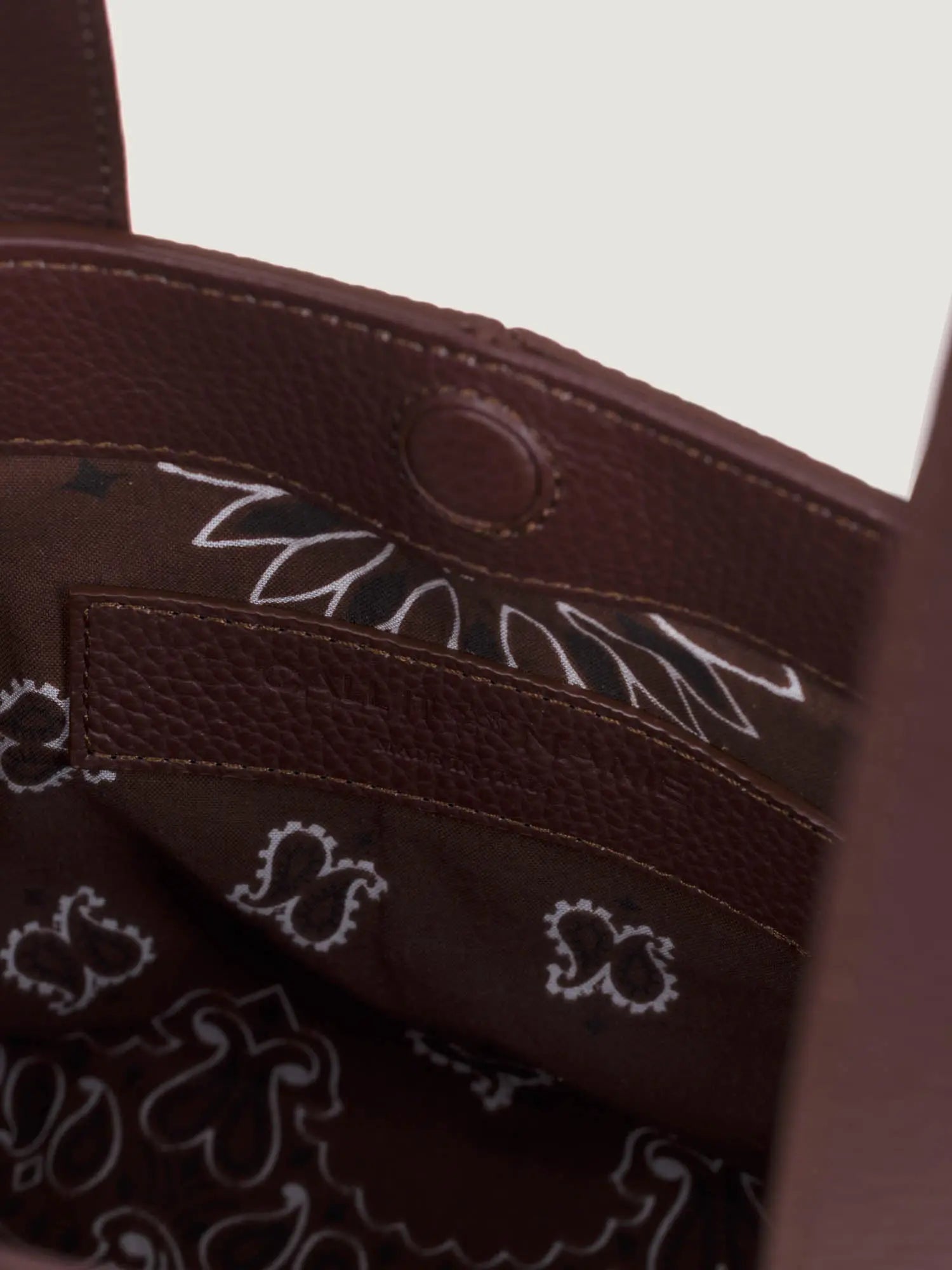 Mini Leather Tote Bag - Brown