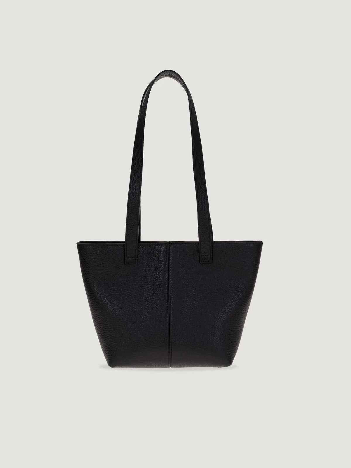 Mini Leather Tote Bag - Black