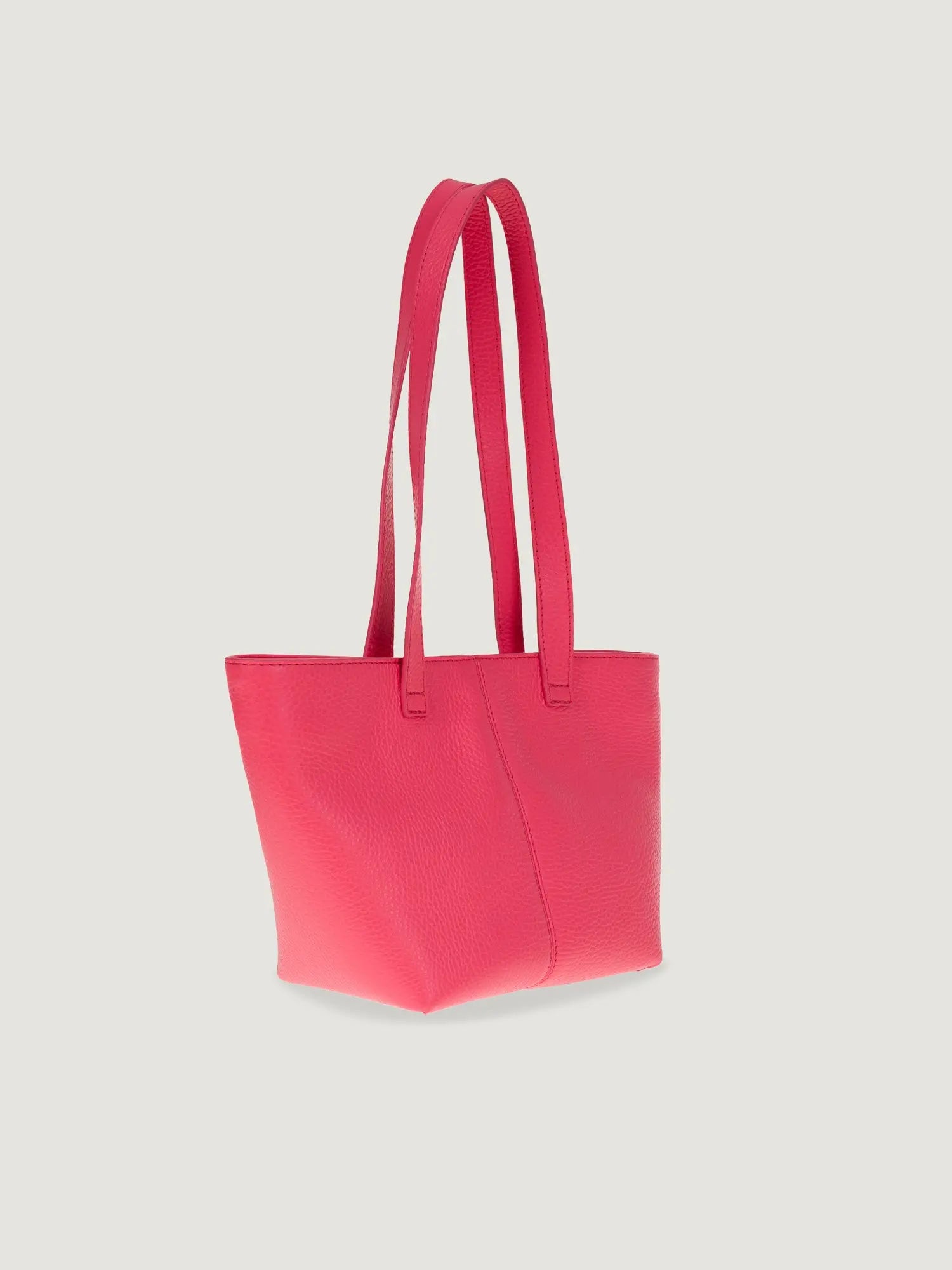 Leather Mini Tote Bag - Strawberry Pink