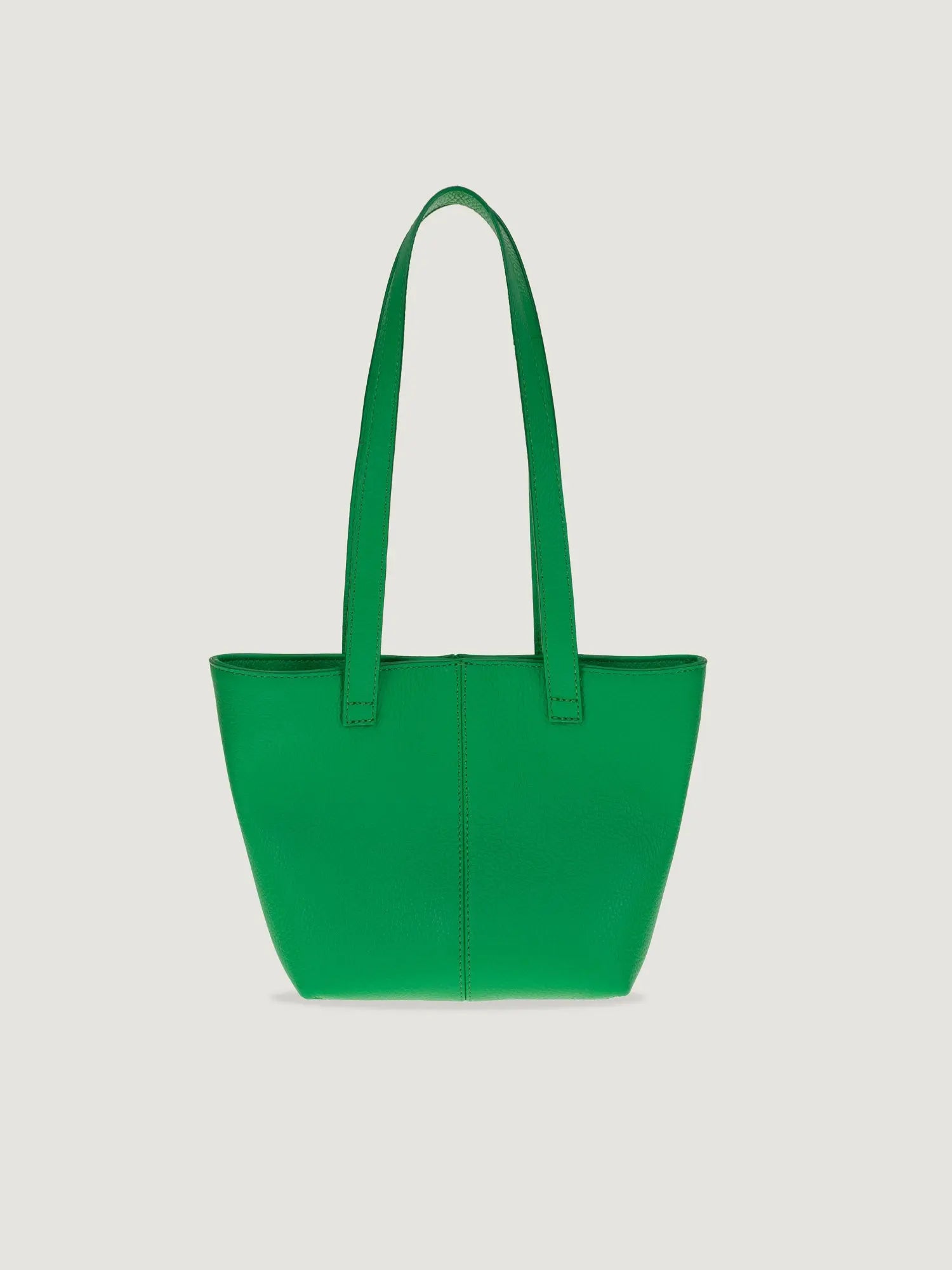 Mini Leather Tote Bag - Grass Green