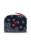 Small Toilet Bag - HEART - Navy / Real red