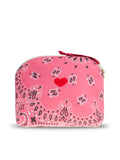 Small Toilet Bag - HEART - Strawberry Pink / Real Red