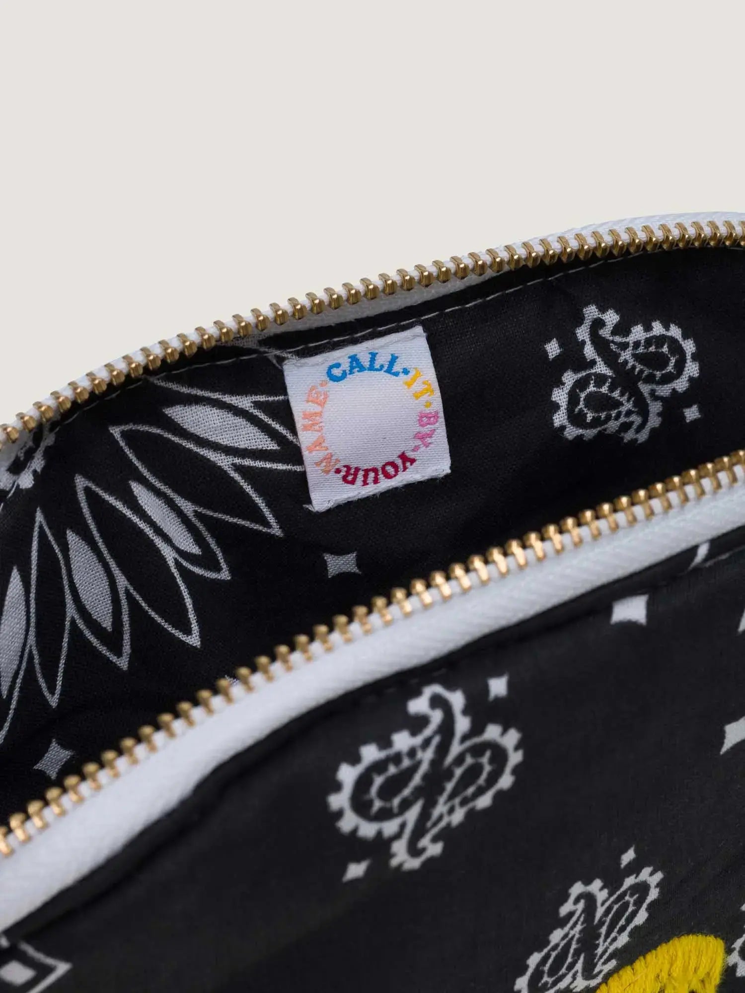 Small Toiletry Bag - HAPPY FACE - All Black