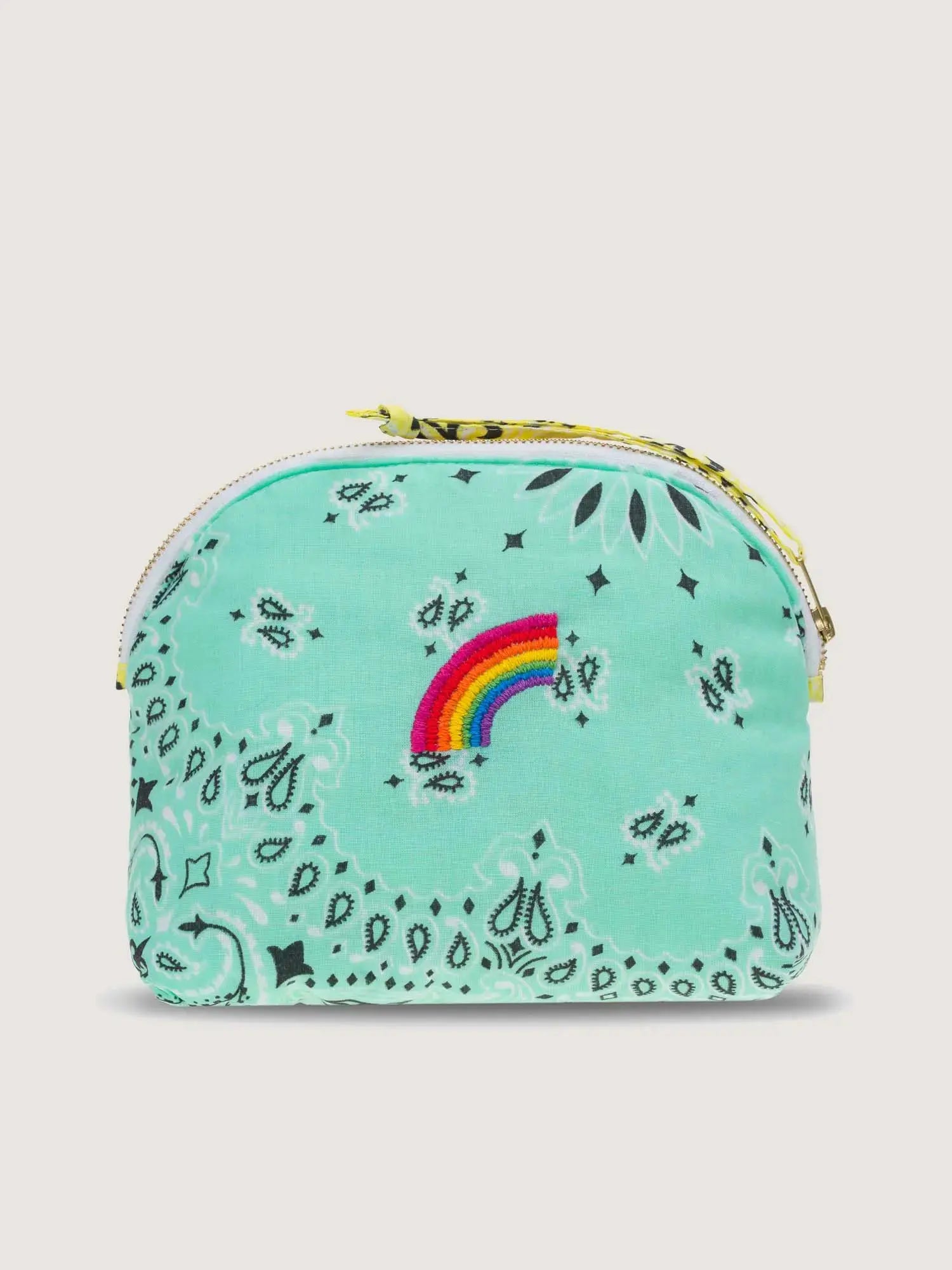 Small Toiletry Bag - RAINBOW - Mint / Pale Yellow