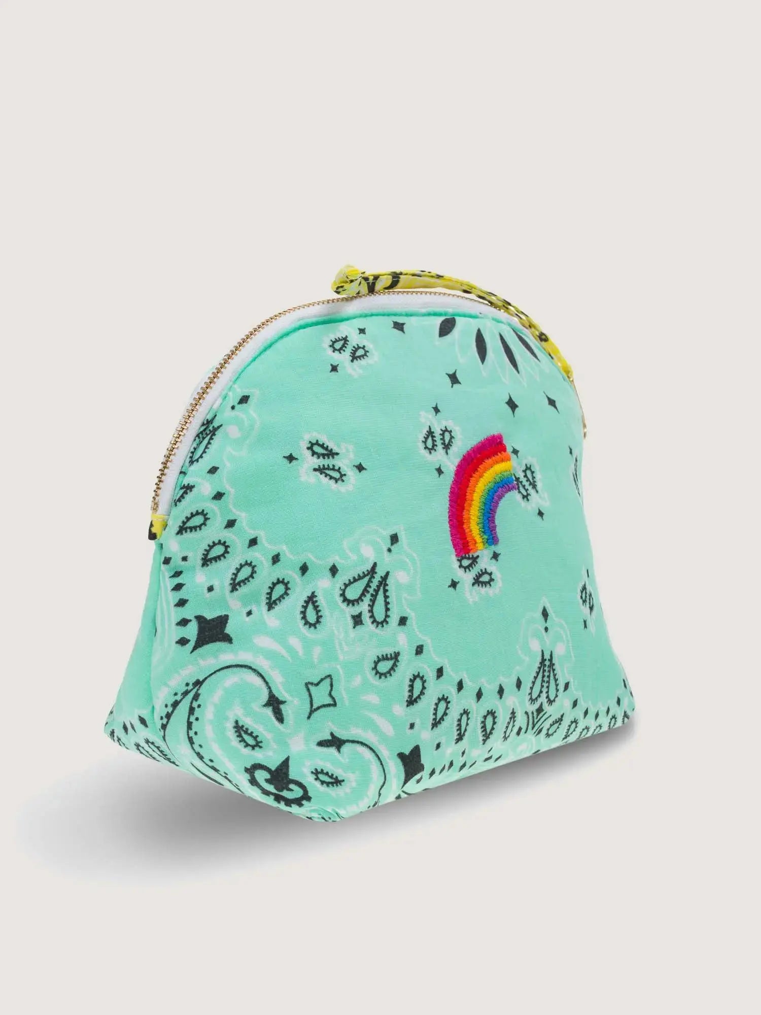 Small Toiletry Bag - RAINBOW - Mint / Pale Yellow