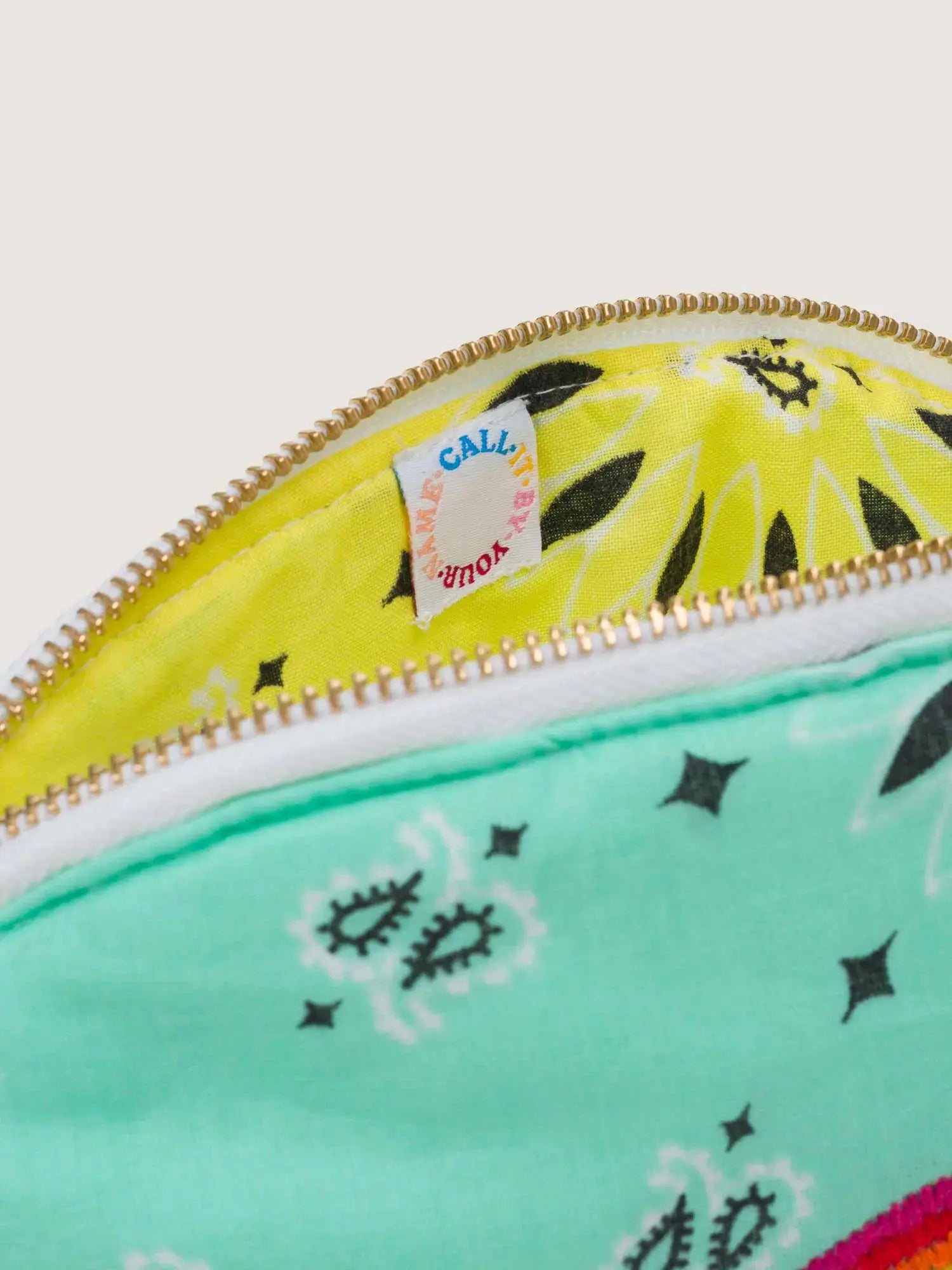 Small Toiletry Bag - RAINBOW - Mint / Pale Yellow