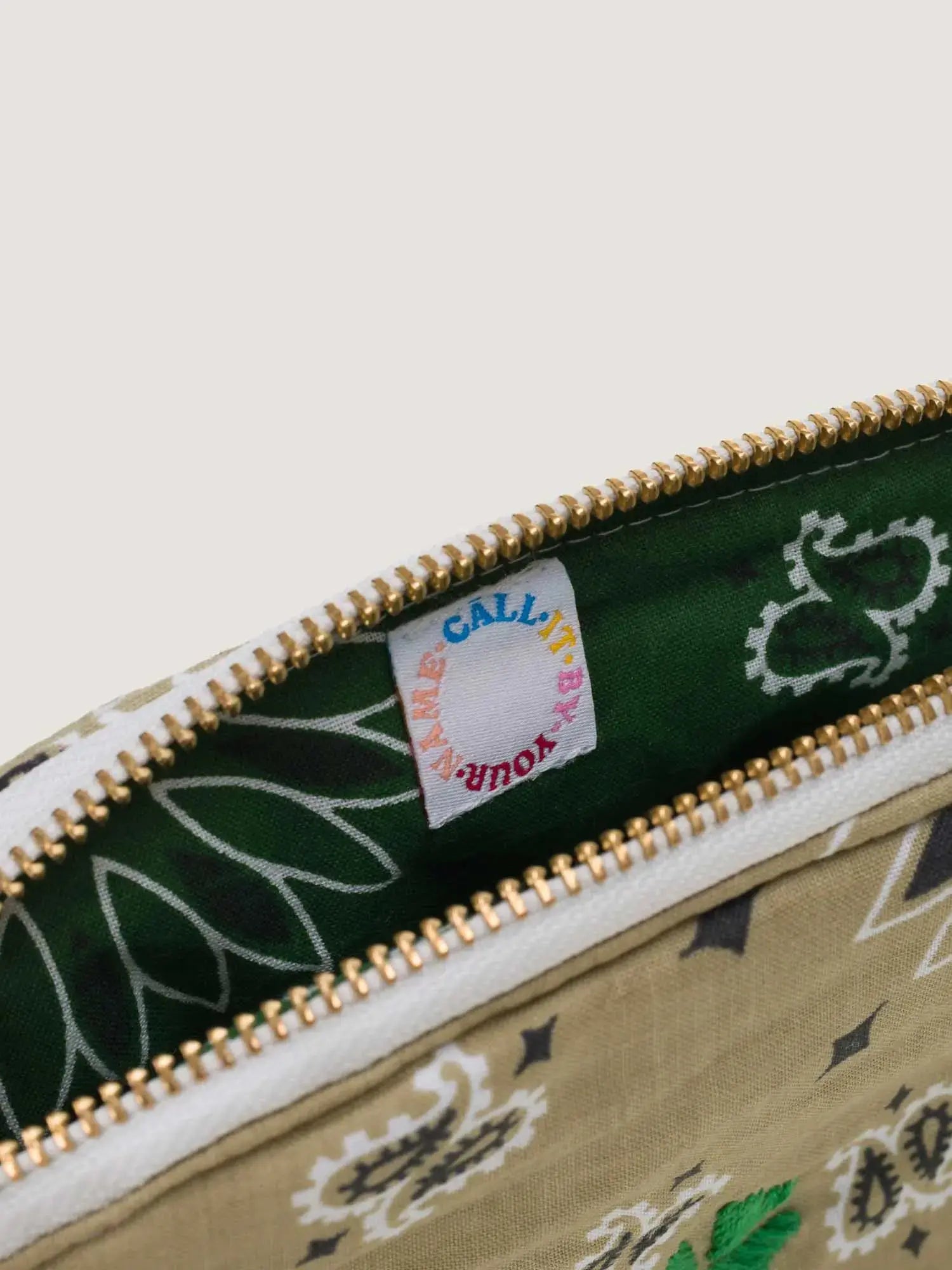 Small Toiletry Bag - CLOVER - Beige / Week-end Green